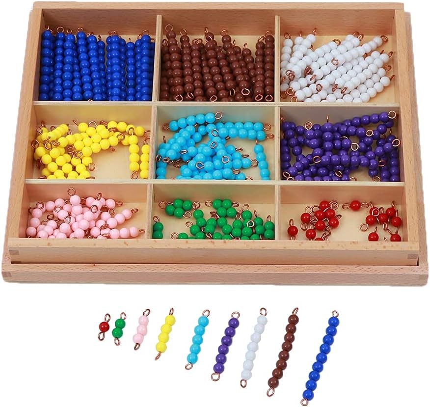 Montessori Counting Beads Checker Board Math Games & Teaching…