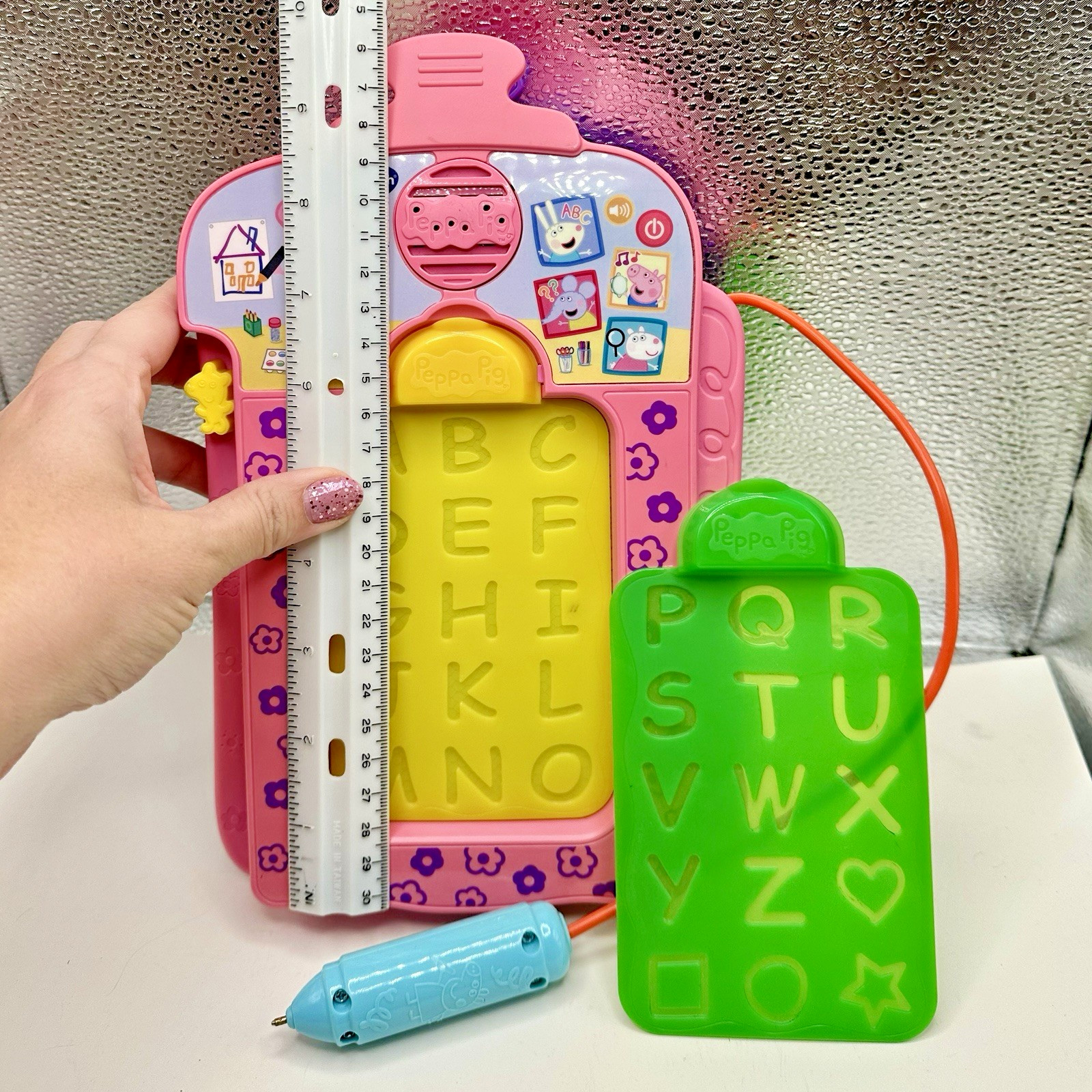 Disney VTech Peppa Pig ~ Talk & Trace Clipboard with 2 Alphabet Stencils ~ ABCs