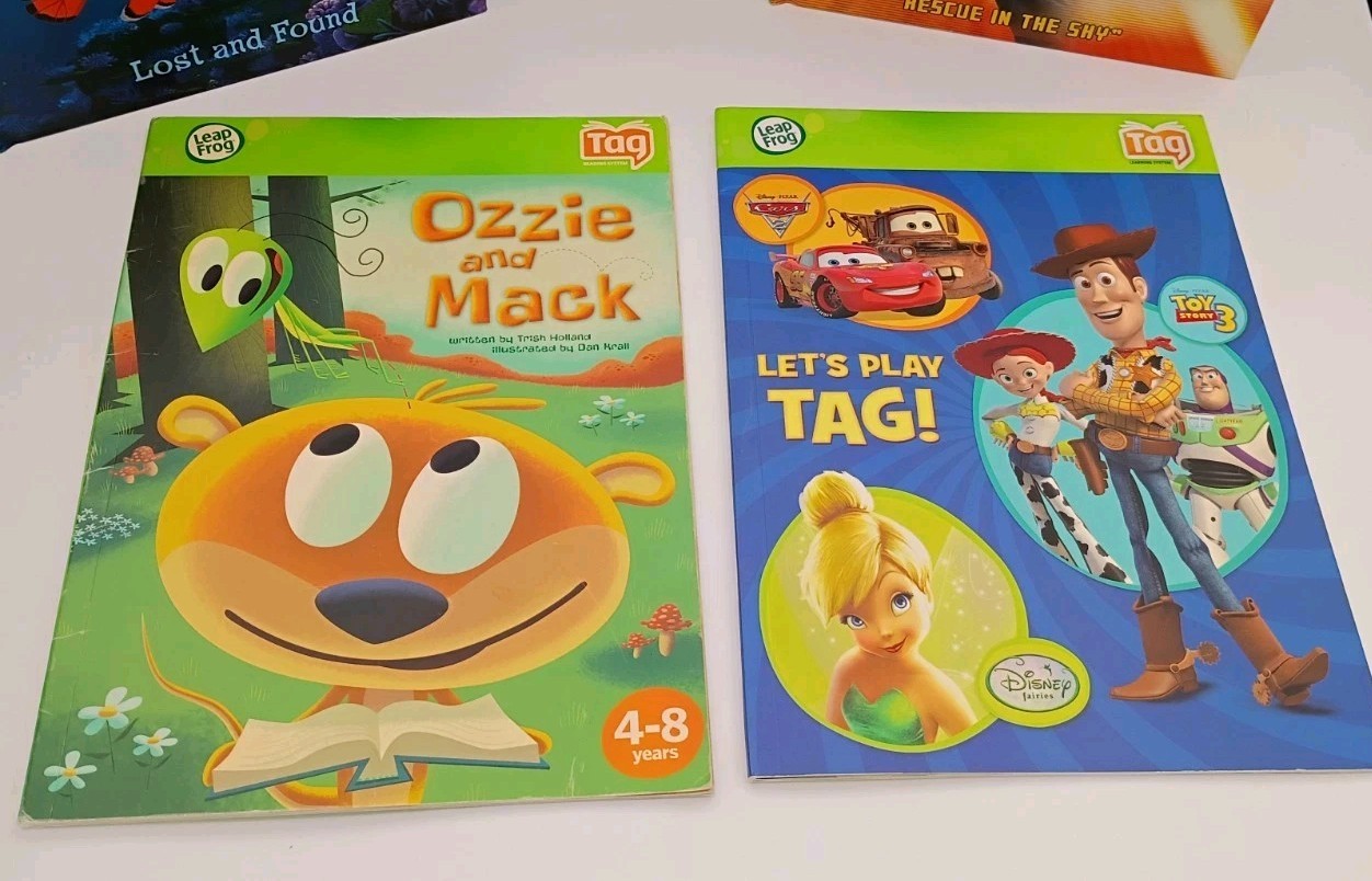 Leapfrog Tag 5pc.book lot-Starwars, Finding Nemo, Ozzie & Mack,Play Tag,Puzzles