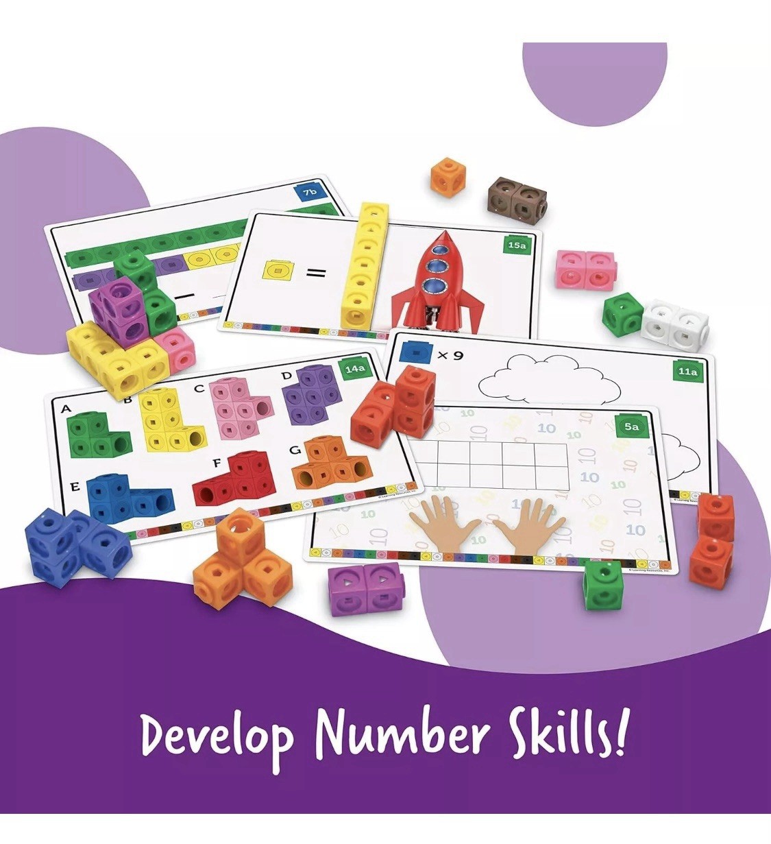 Learning Resources MathLink Cubes Early Math Activity Set – 115 Pieces-ages 4+