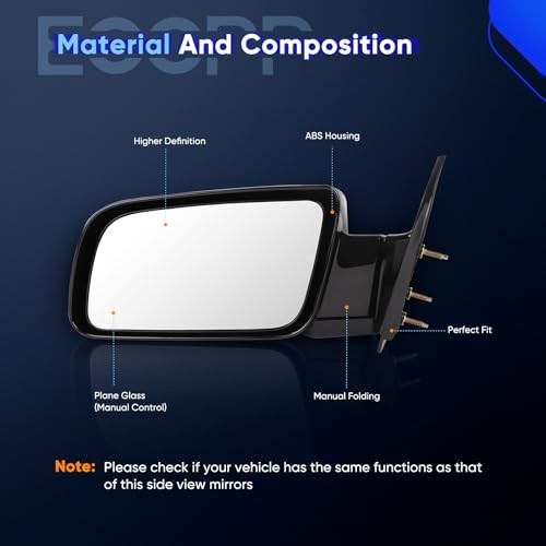 ECCPP Manual Telescopic Towing Mirrors For Chevy/For GMC Trucks (1988-1998)