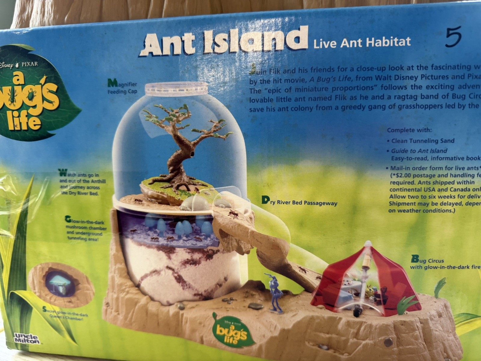 Vintage Disney/Pixar A Bugs Life Ant Island Live Ant Habitat/Farm (No Ants) 1998