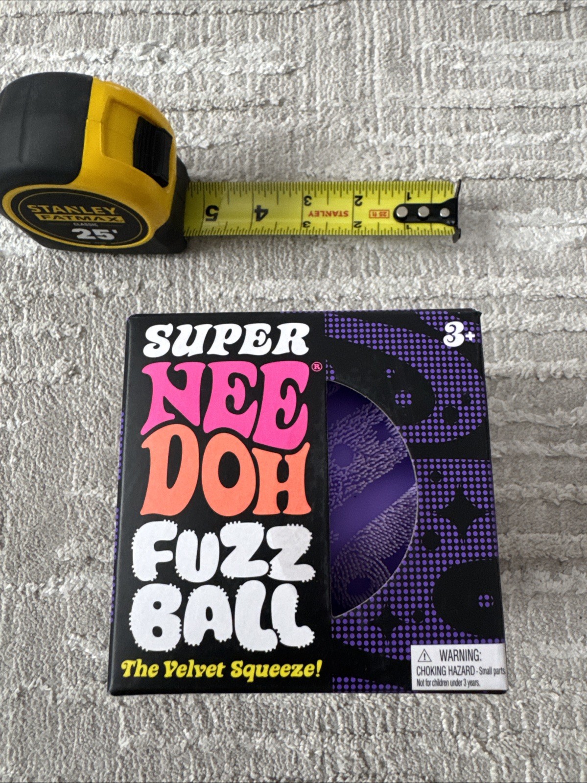 NeeDoh Super Fuzz Ball XL Velvet Squeeze Purple Fuzzball Squeeze Stress Ball NEW