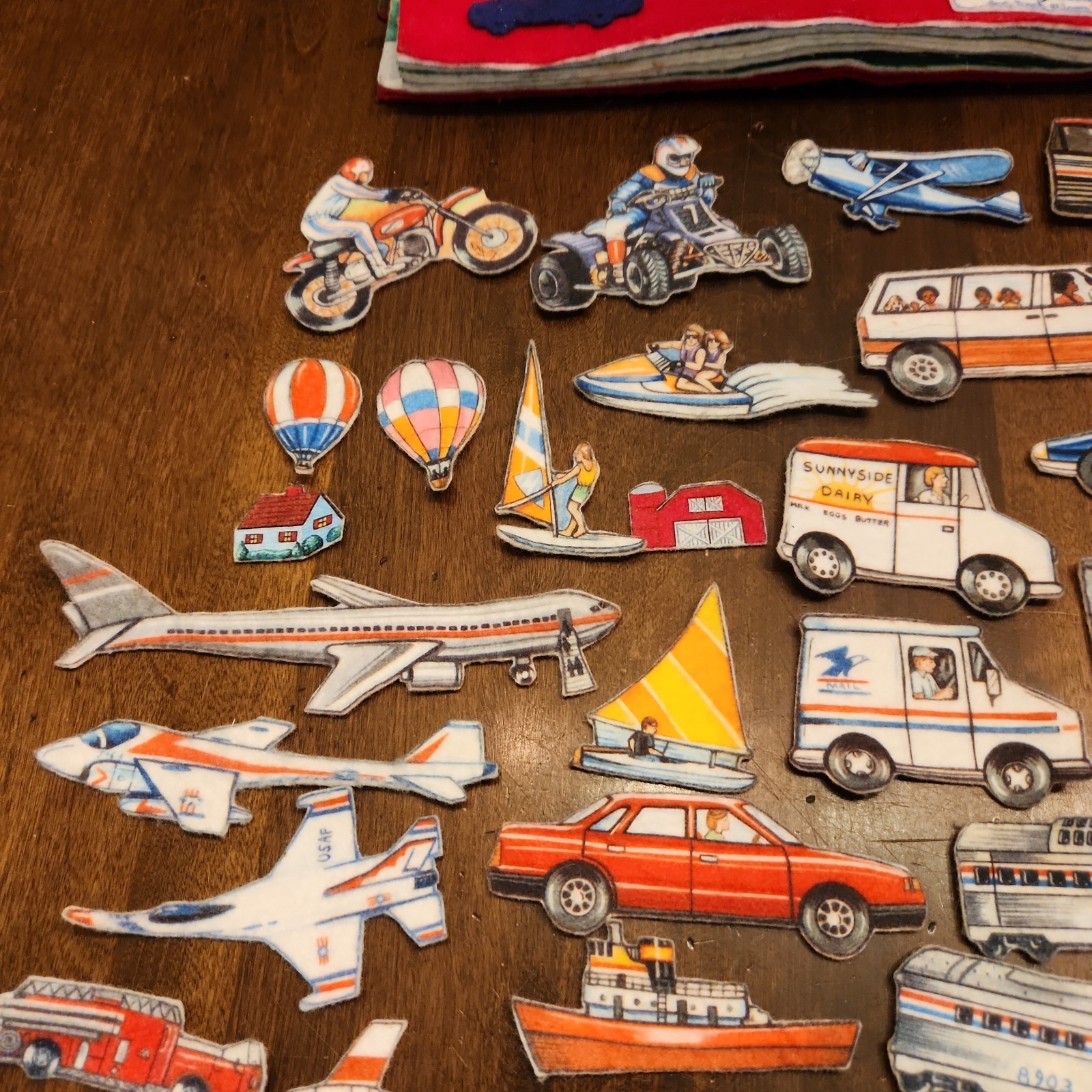 The Story Teller Felt Flannel Board Quiet Book Farm Transportation Planes Trains