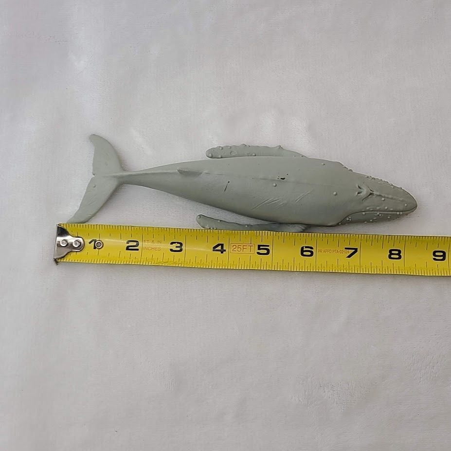 Gray Humpback Whale Figure Unpainted Plastic Ocean Animal Toy