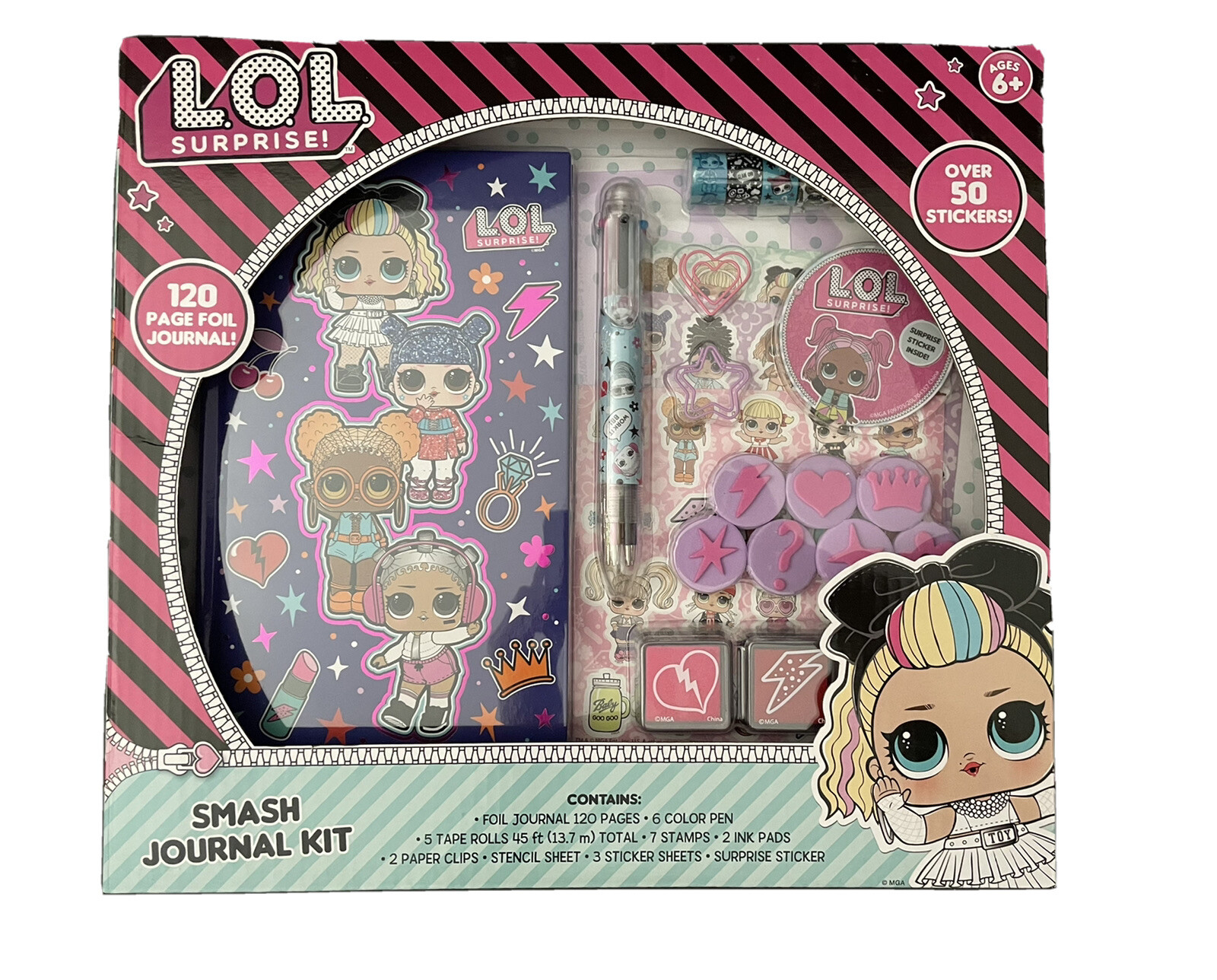 LOL Surprise Smash Writing Journal Kit RARE Exclusive Stickers Pen Tape New