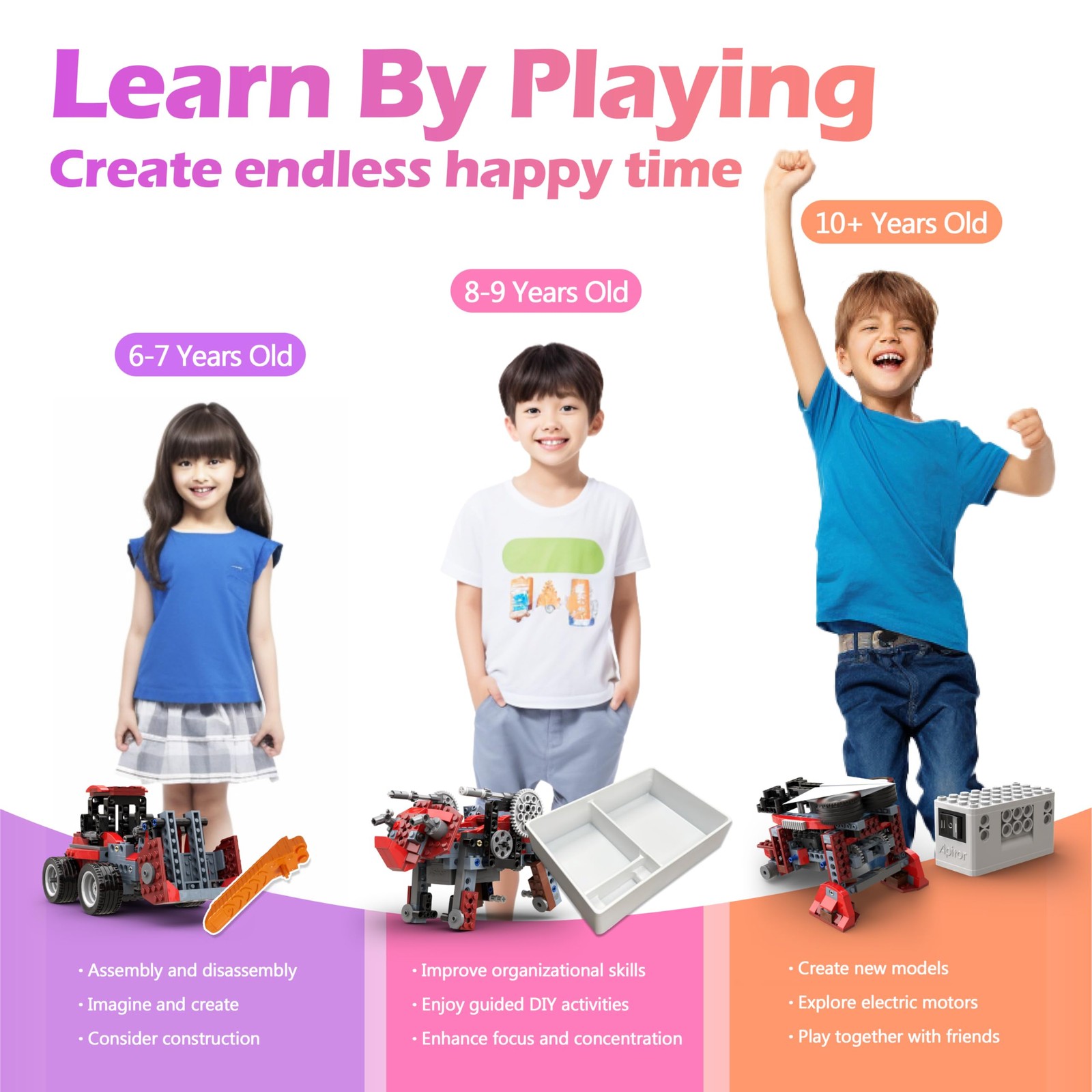 Robot B STEM Kits for 6-7 Year Old Boy, 8 in 1 Electric Monster Truck Buildin…