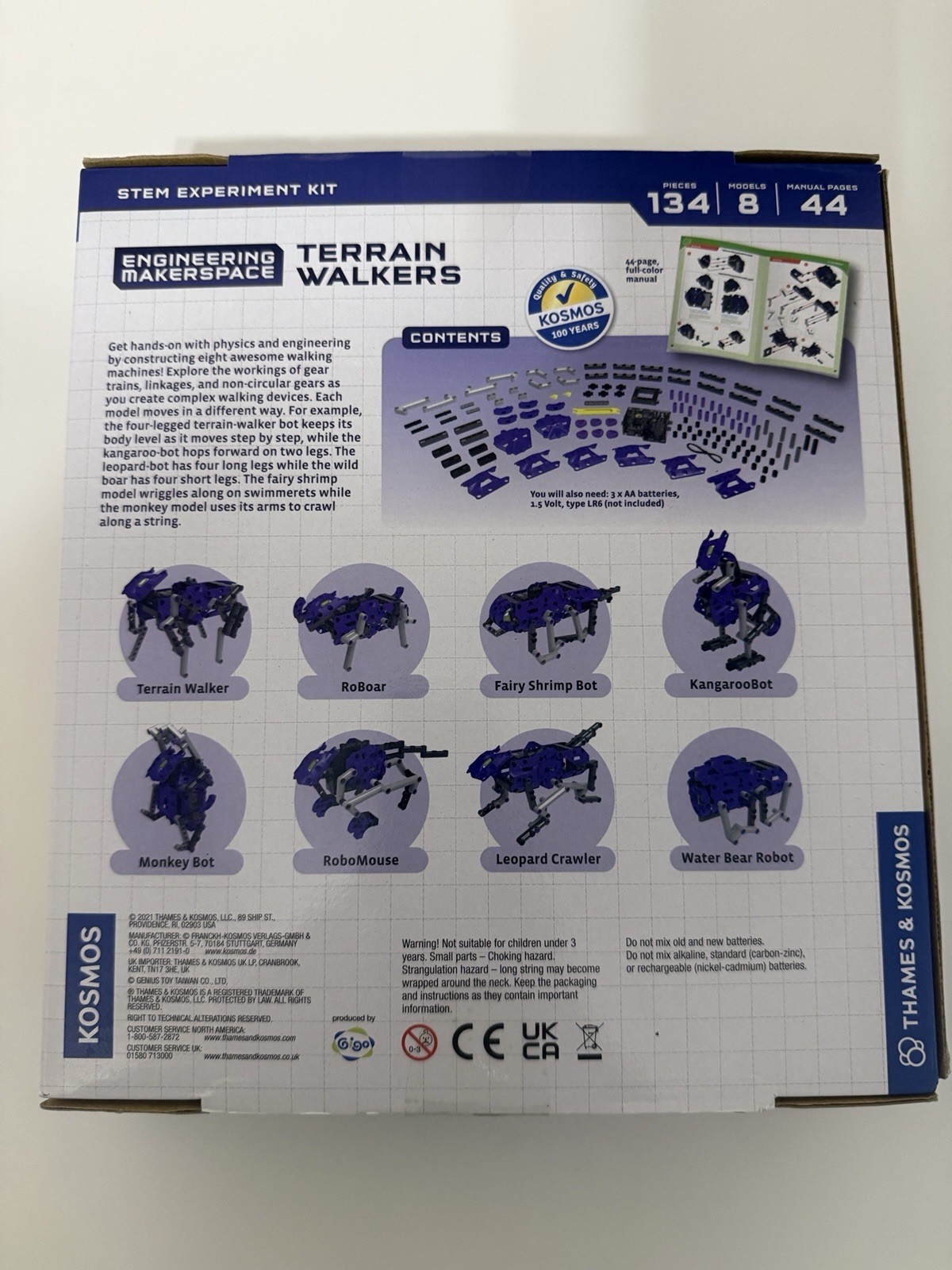 Thames & Kosmos Engineering Makerspace Terrain Walkers 8-in-1 Motorized STEM Kit