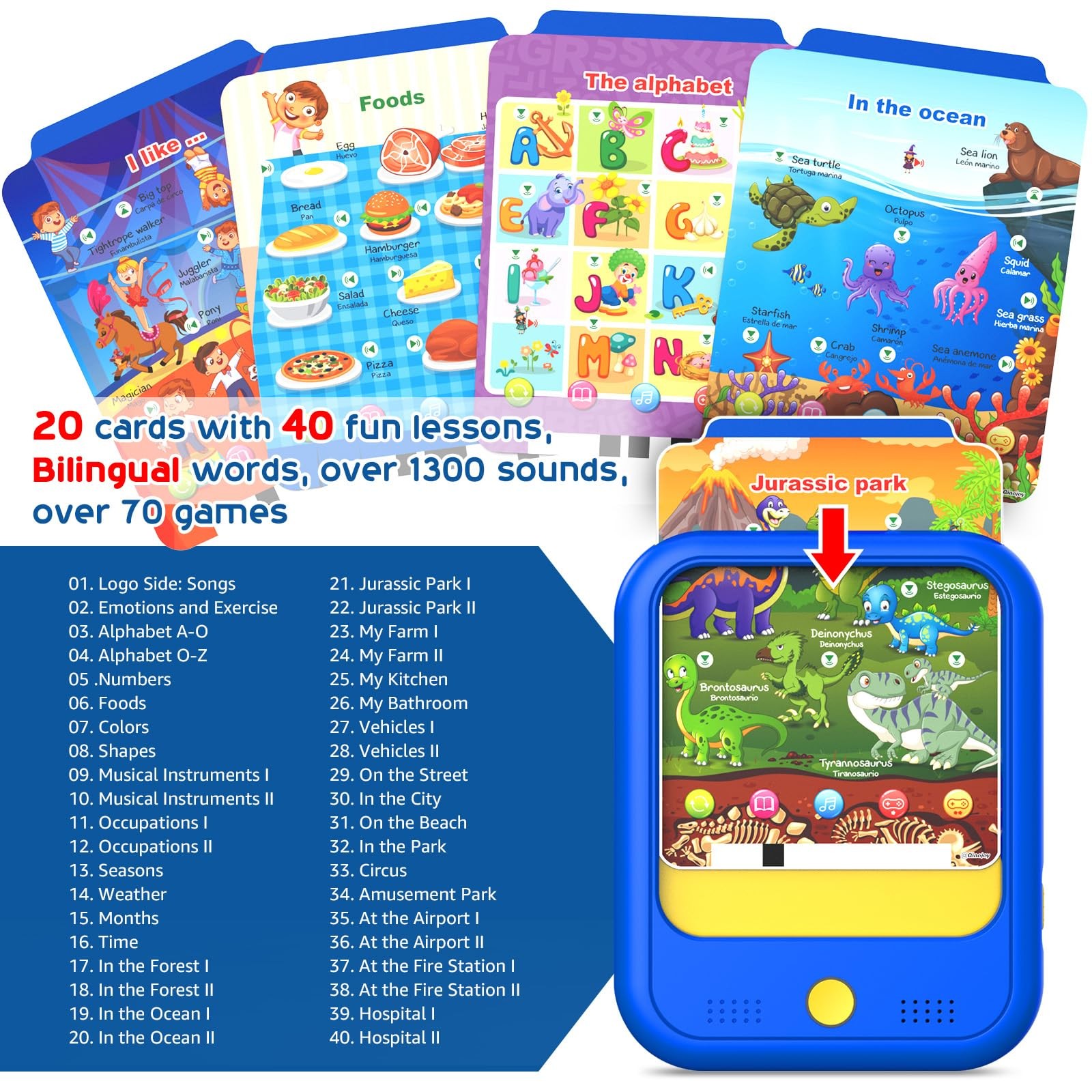 Qiaojoy Kids Learning Tablet Educational Learning Pad for Toddlers 2-5 to Lea…