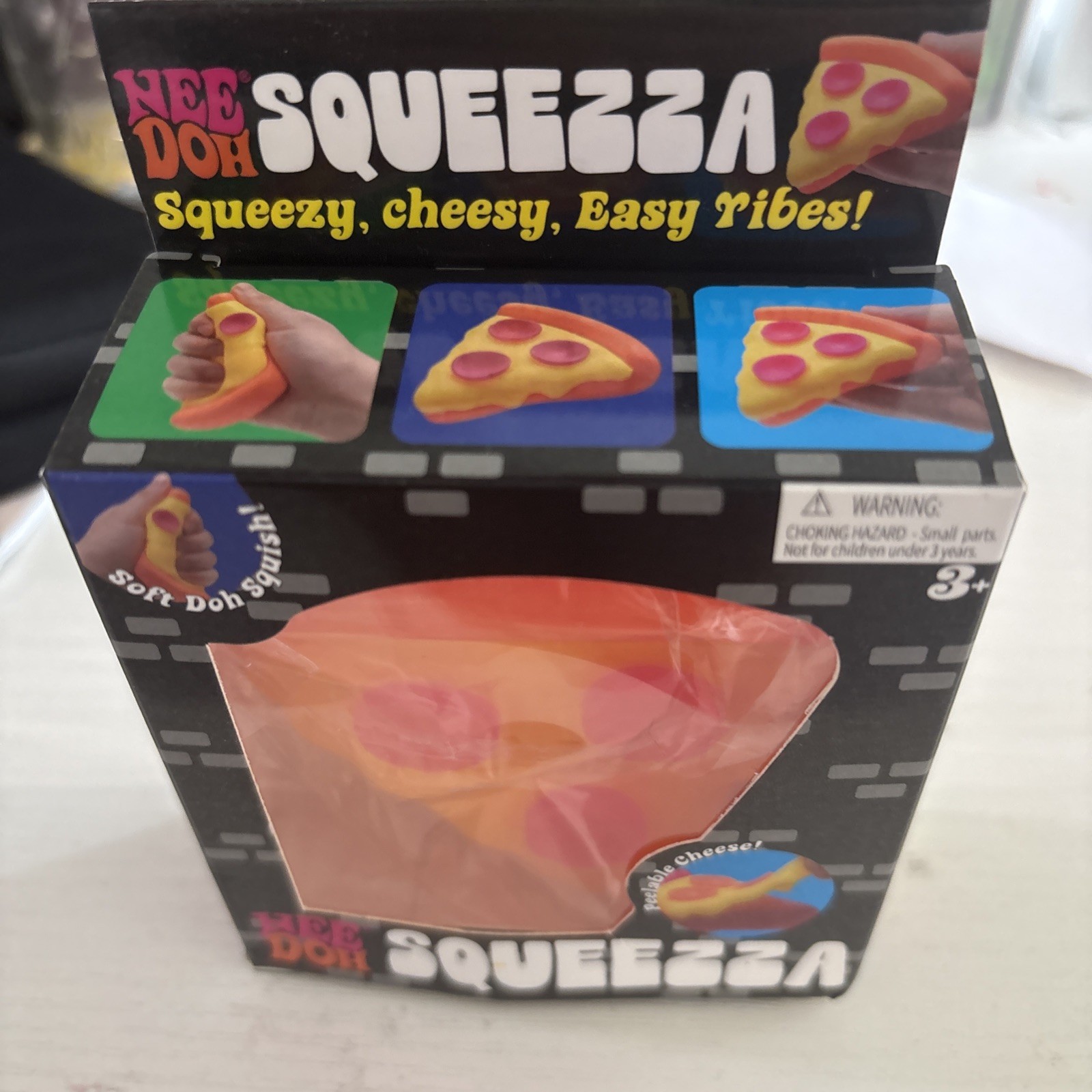 Schylling NeeDoh Squeezza Pizza Slice Peelable Cheese Squish Toy New Box
