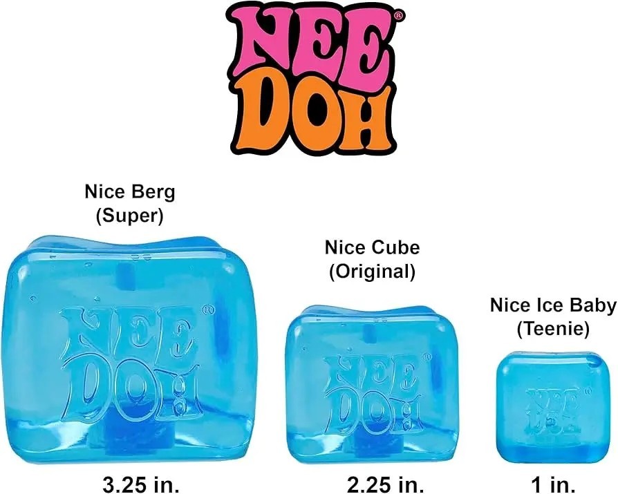 Authentic NeeDoh Nice Berg Blue XL Giant Super Solid Squish Cube New ***RARE**