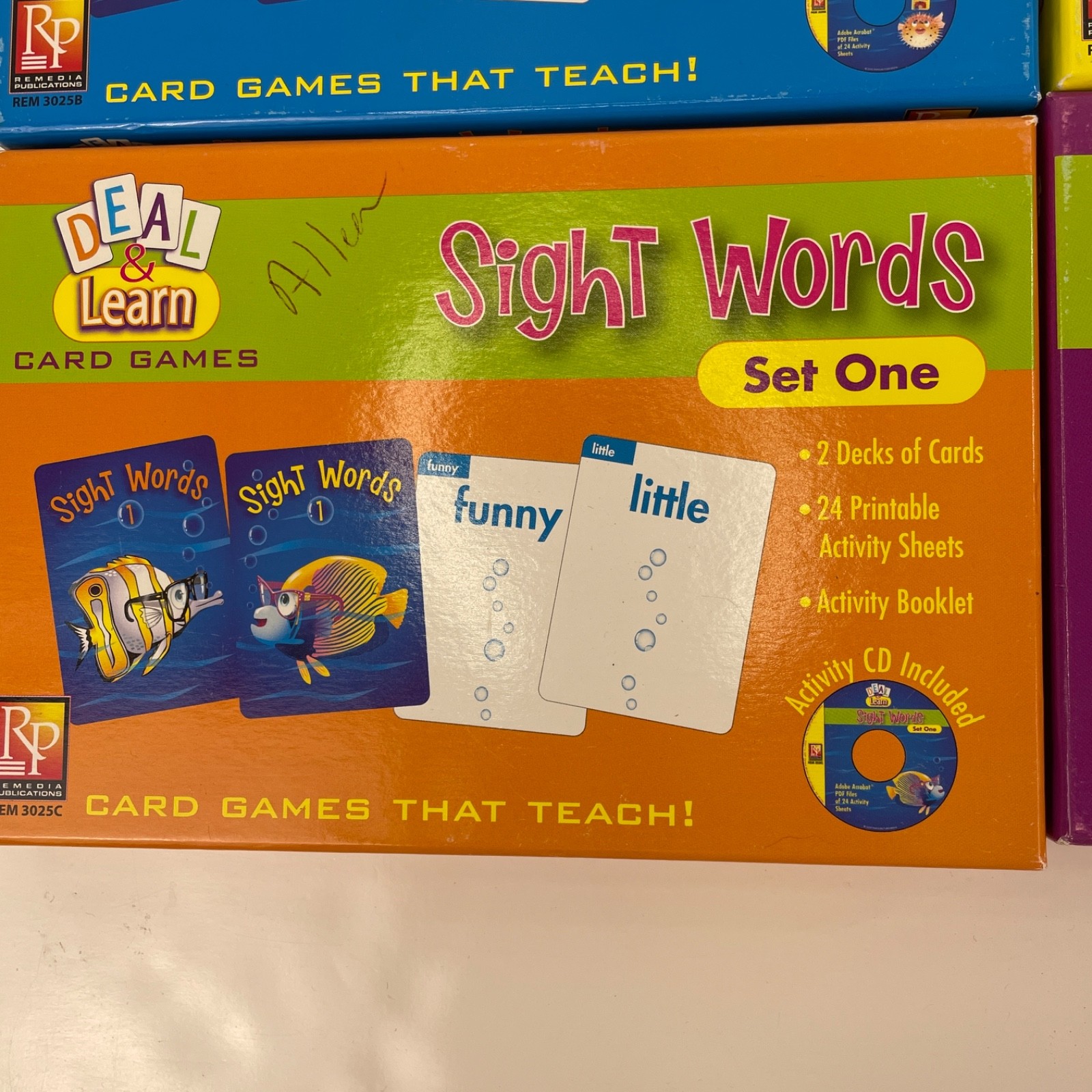 4 Deal & Learn Card Games Rhyming, Opposite & Sight Words + Activity CDs Remedia