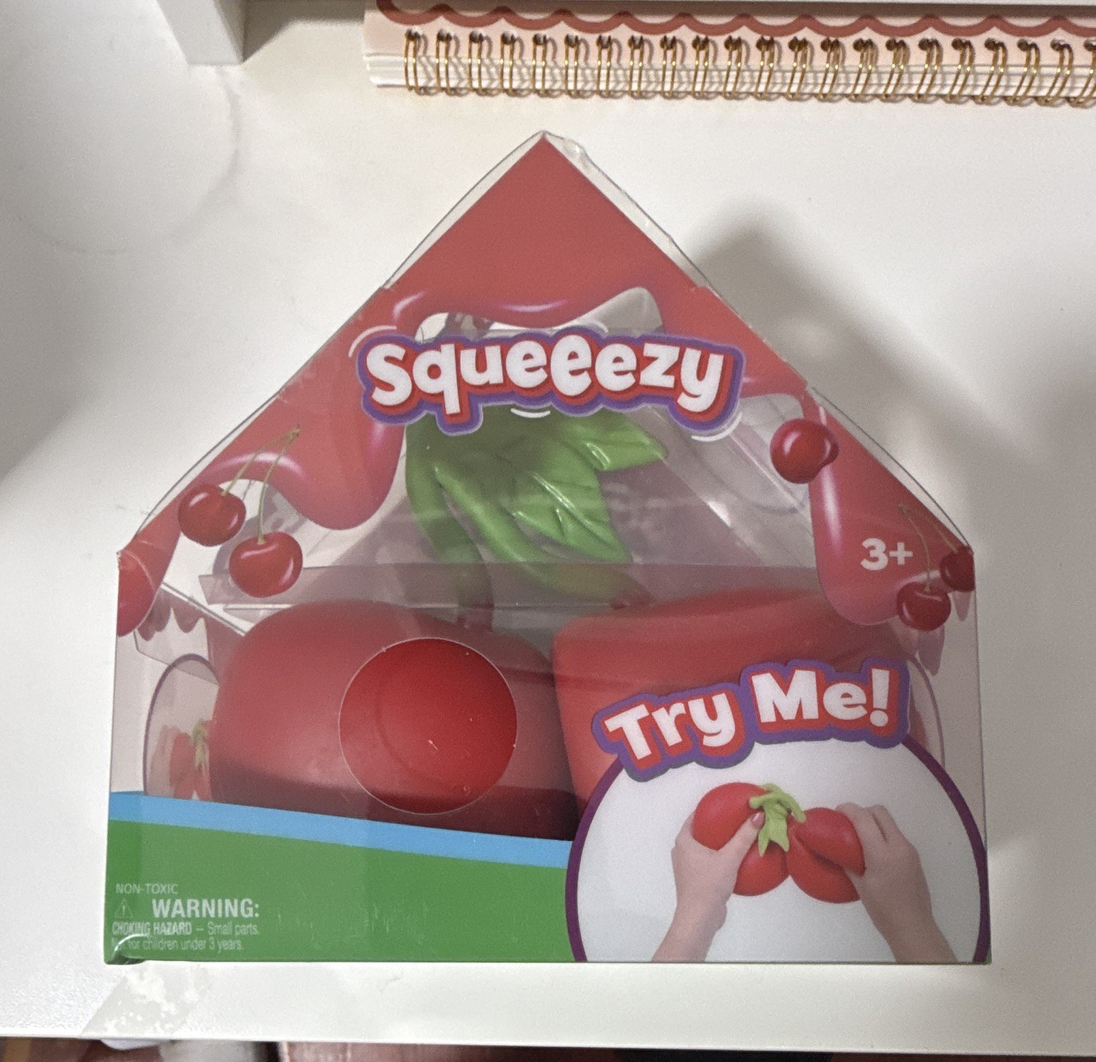 ToySmith Squeezy Cherry Tactile Squeeze Toy Squishy Red/Green MPN 571075