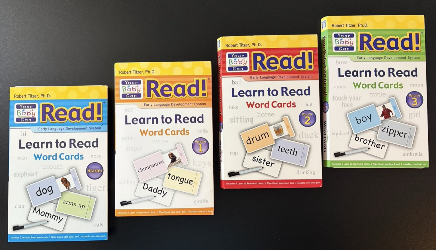 ROBERT TITZER PHD YOUR BABY CAN READ EARLY LANGUAGE DEVELOPMENT LOT CARDS BOOKS