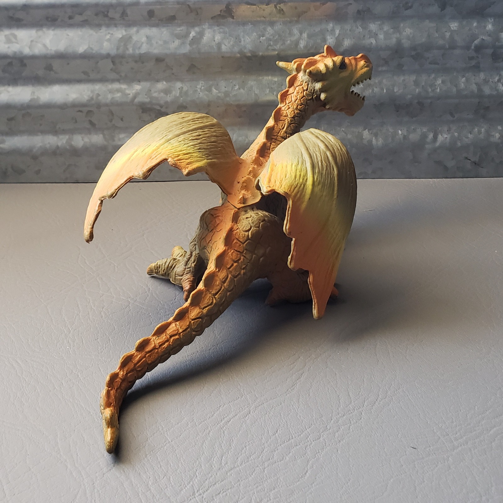 Yellow Dragon with Wings 12″ Long PVC Fantasy Creature Figure 2005