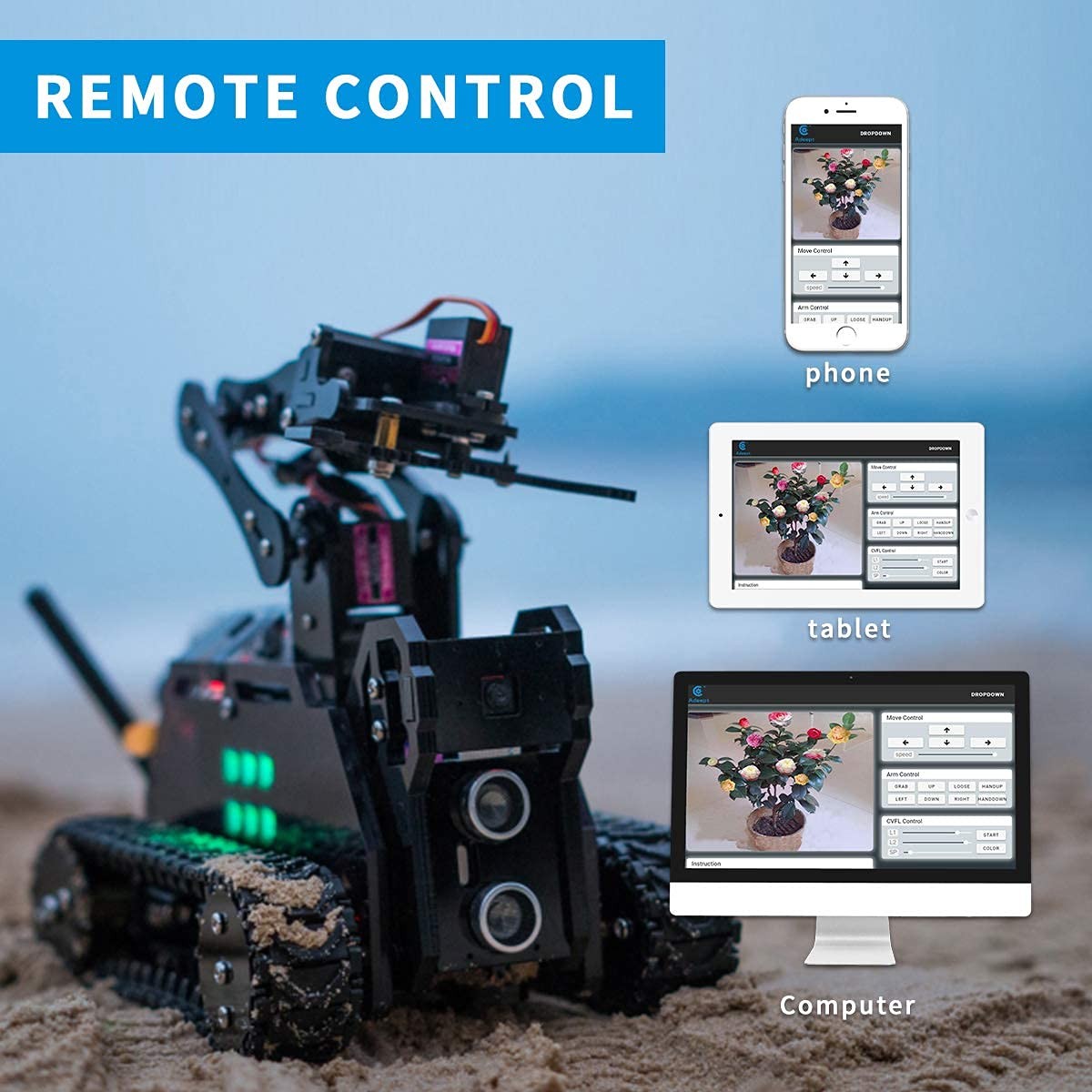 Gewbot DIY Robot Model Kit for Raspberry Pi 4/3 Model B+/B WiFi Wireless Smar…