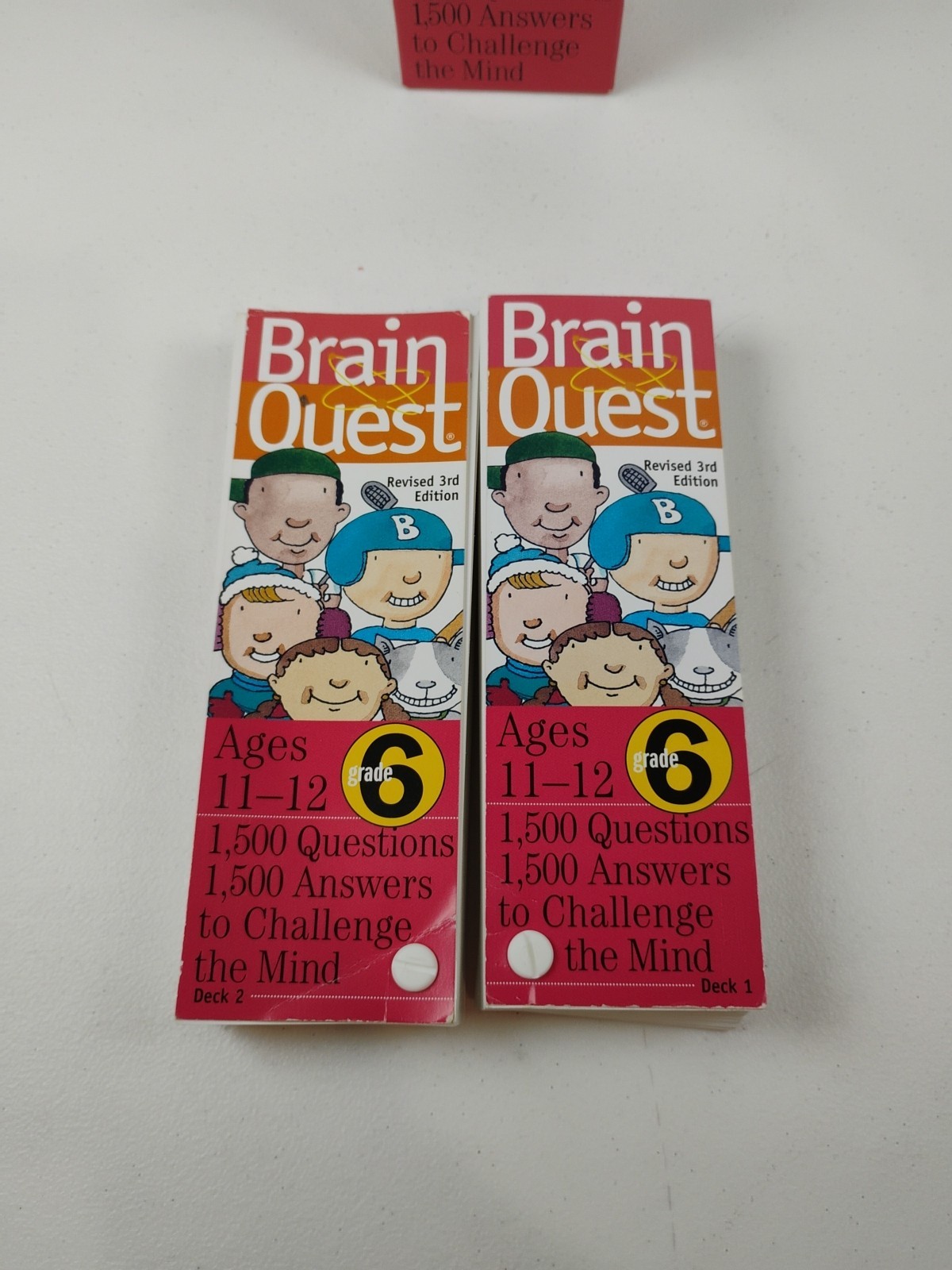 Trivia Kid’s Brain Quest Grade 6 Ages 11-12 2 Decks 1,500 Questions Free Ship