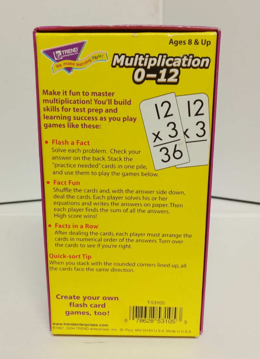 (3) Trend Enterprises: Addition-Subtraction- Multiplication Flash Cards (EUC)