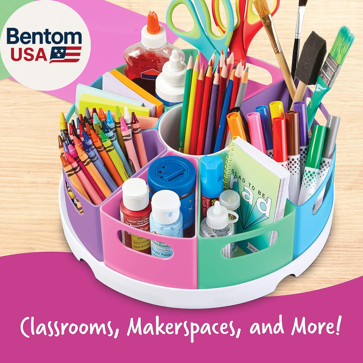 Create-A-Space Storage Center Pastel – Rotating Caddy Organizer for Kids, Art Su