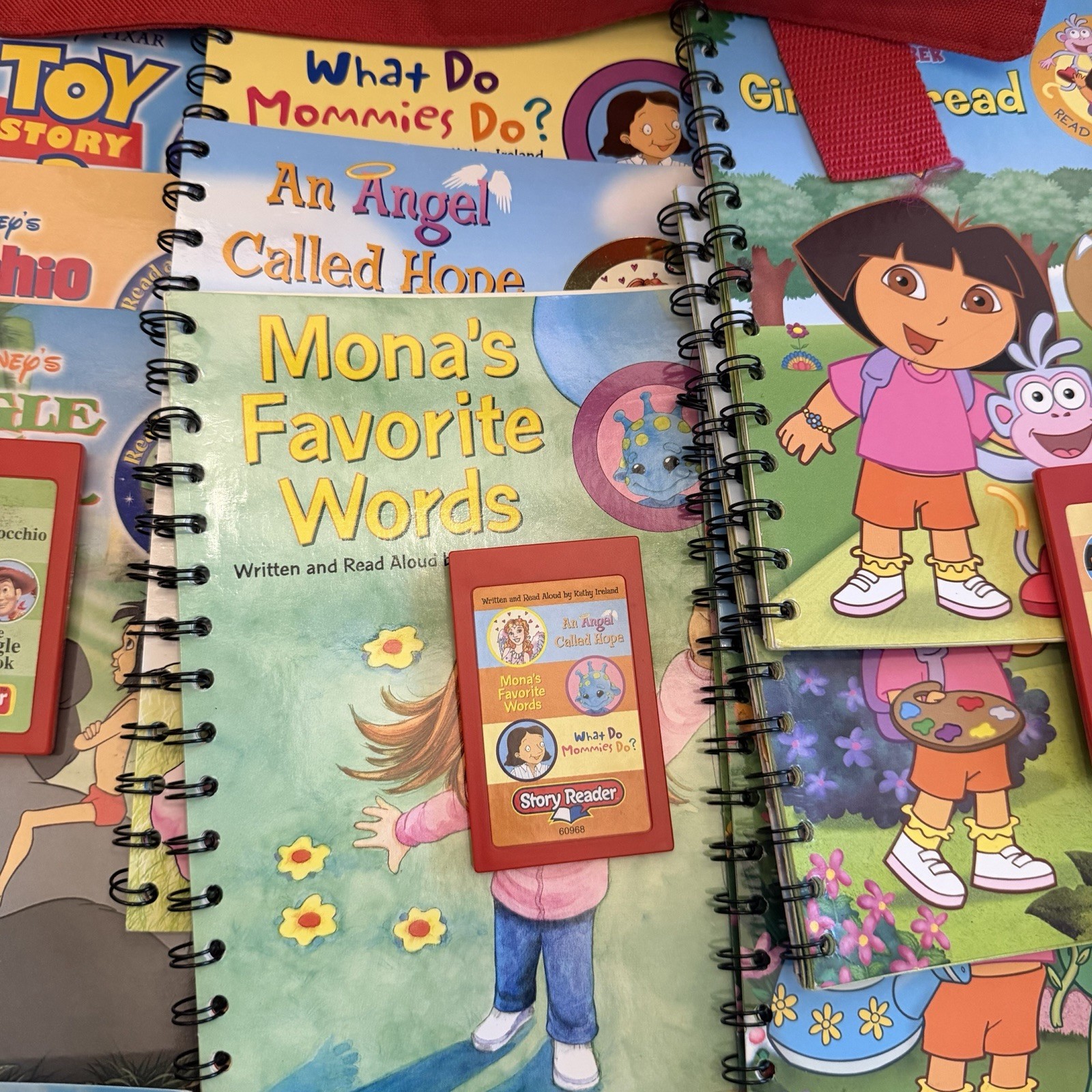 Children’s Story Reader System Lot- 24 Books, 12 Cassettes, and Backpack