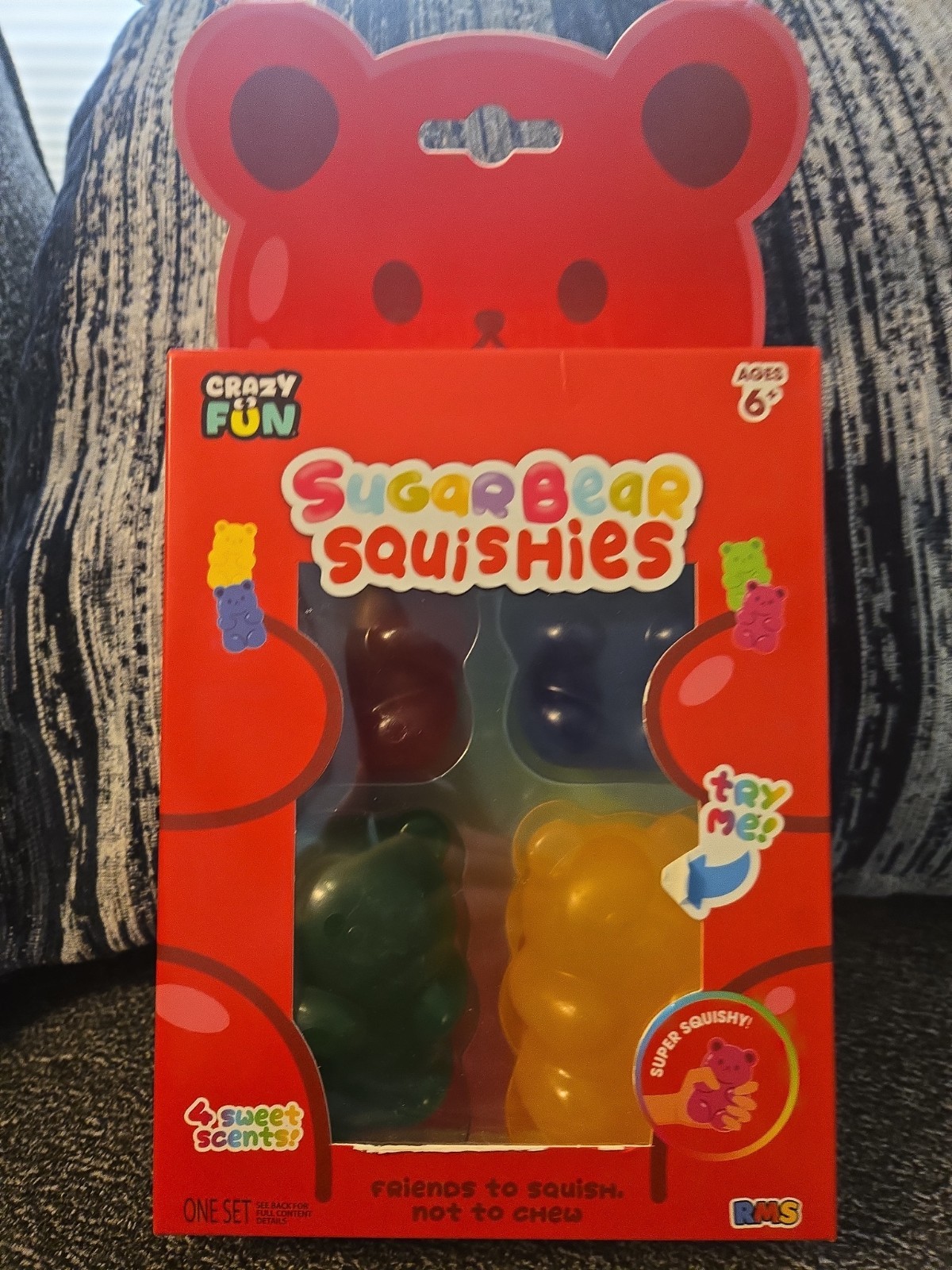 Viral Crazyfun Sugar Bear Squishies Scented 4 Pack Set Squish Toy RMS NEW