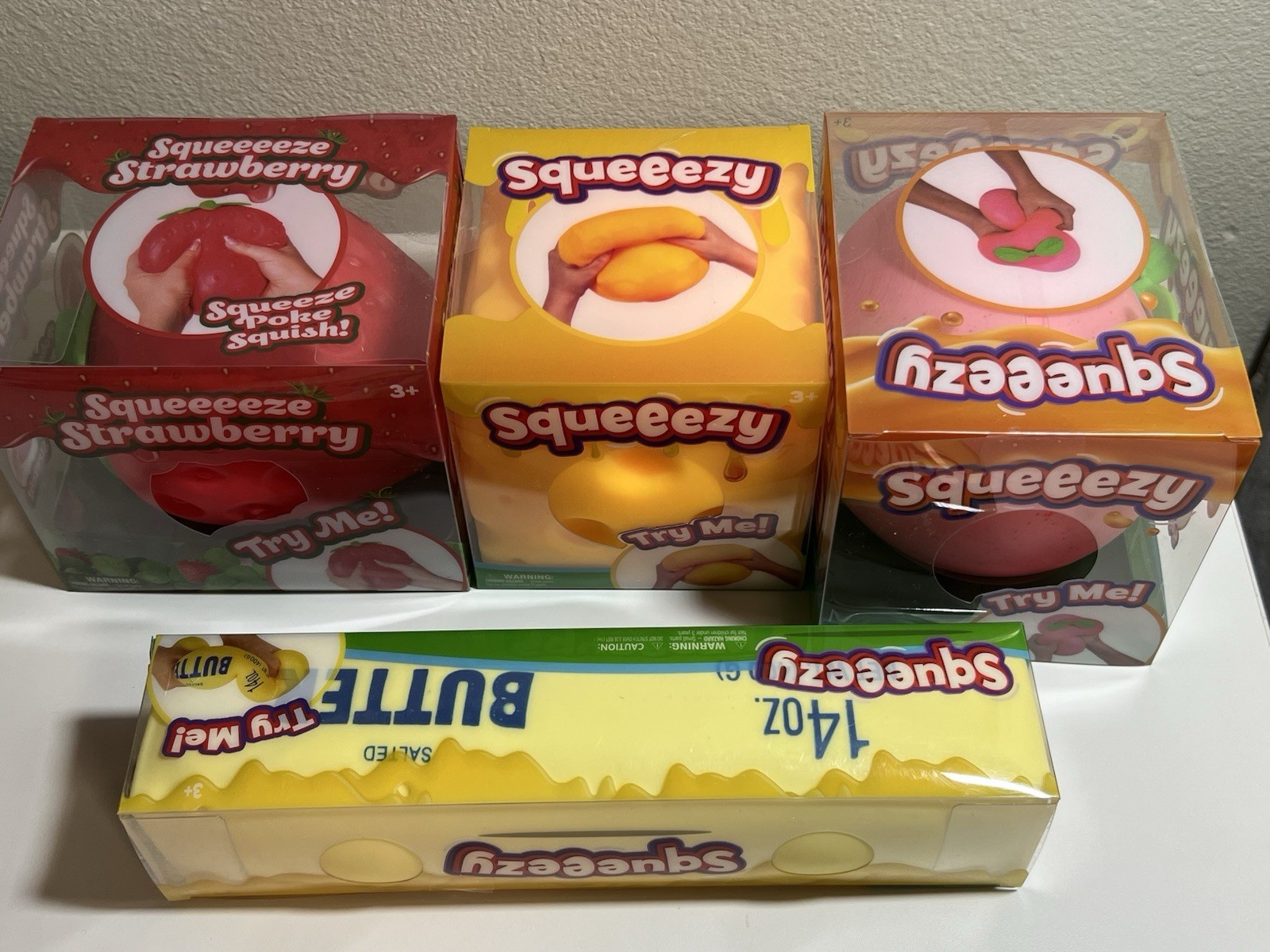 Sunny Days Squeeze Butter Cheese Strawberry Peach Banana Carrot Bundle Lot Of 6