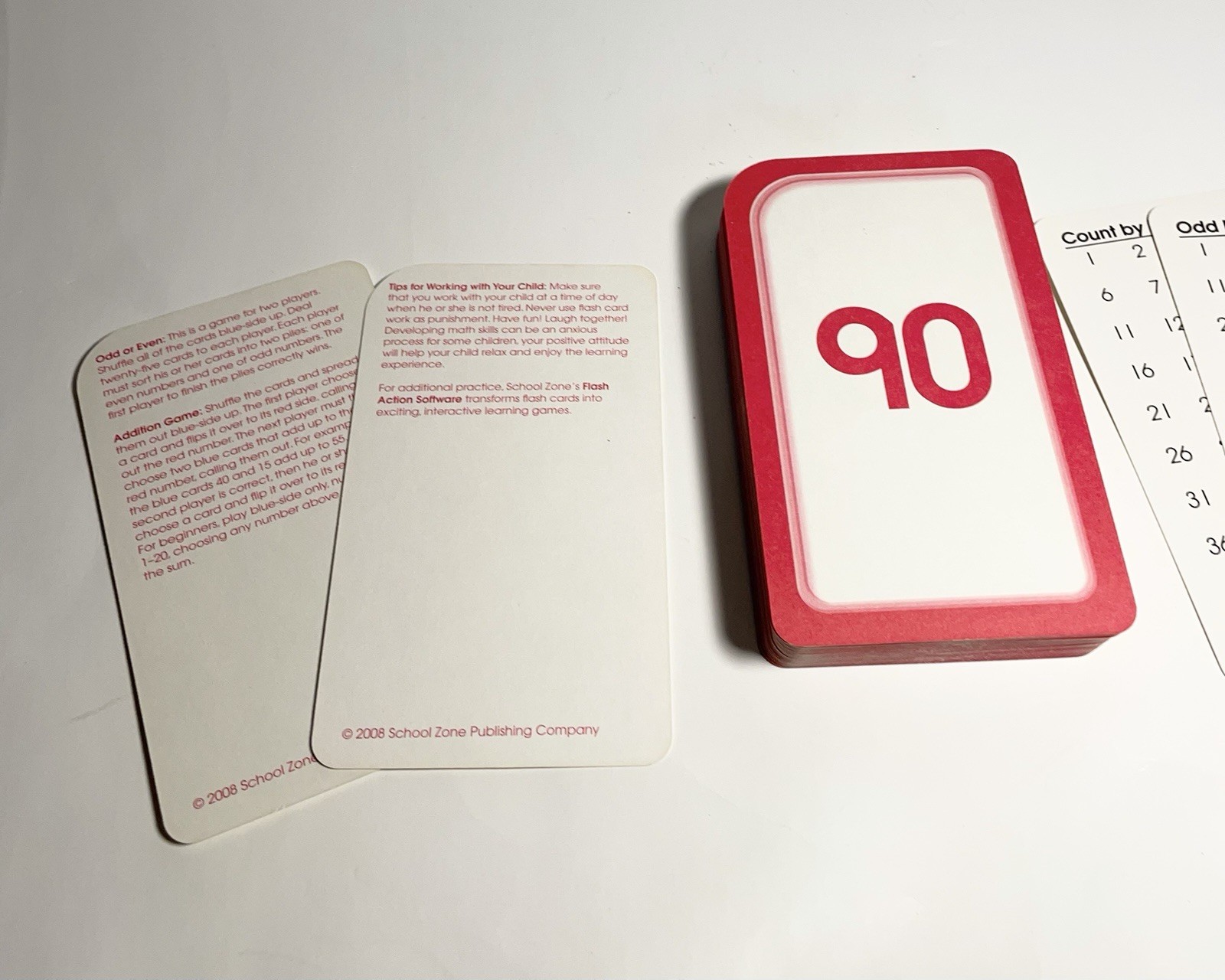 School Zone Numbers 1-100 50 Flash Cards Ages 4-Up