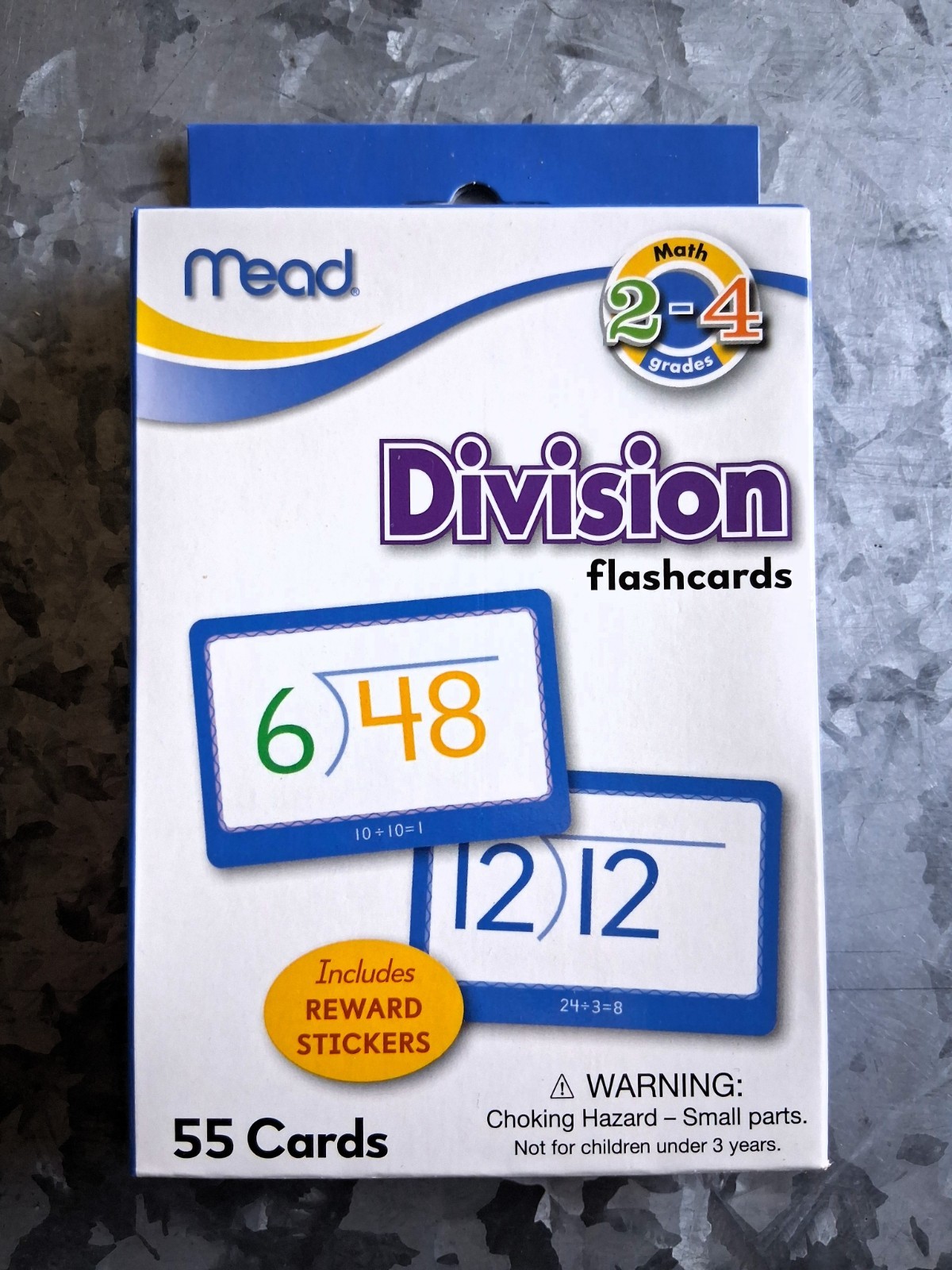 Mead Math Flashcards Choice of Addition or Division Grades K-4 55 Cards Stickers