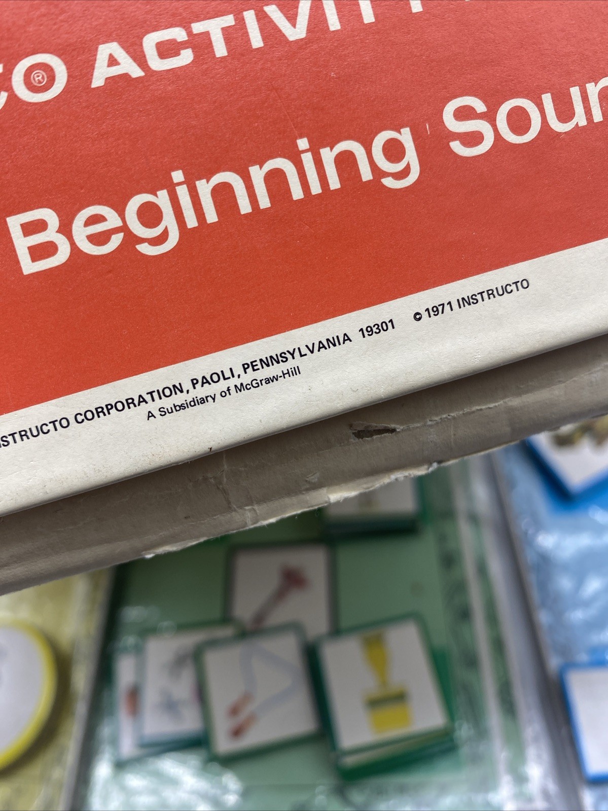 1971 Early Learning Activity Beginning Sounds Great Illustrations Complete!