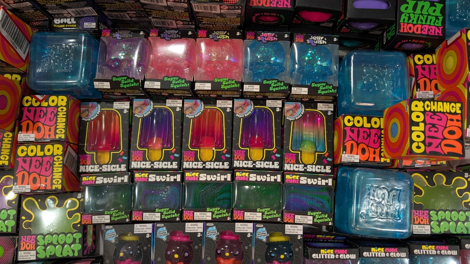 Needoh Lot of 100: Nice-Sicle, Nice Cubes, Groovy Glowman, Jelly Squish, MORE!!