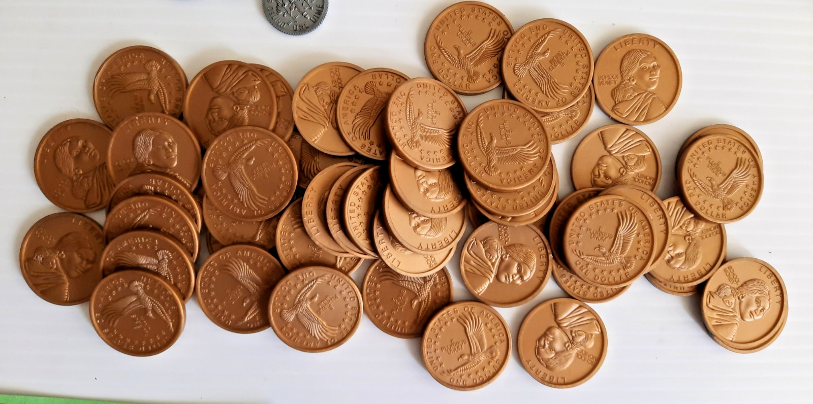 Vintage Play Money With Sacagawea Coins Homeschool Education No Nickels 0