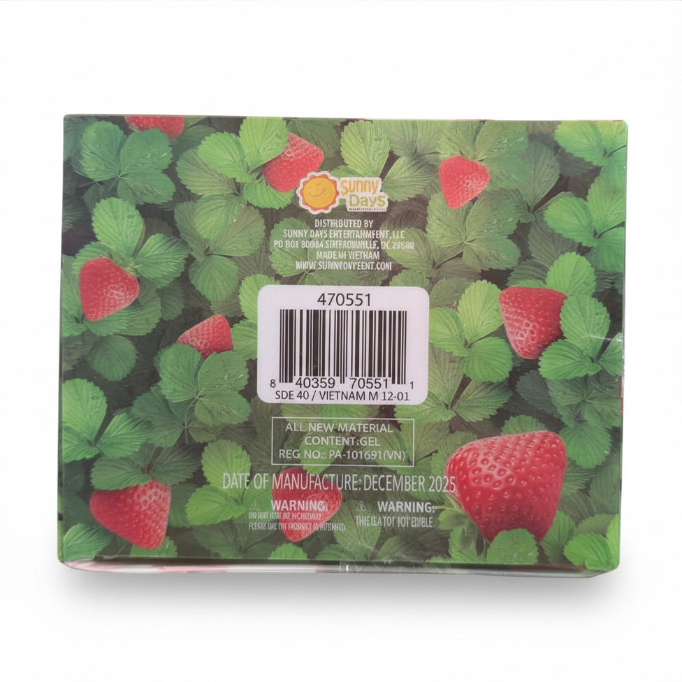 Sunny Days Jumbo Squeeezy Strawberry Squishy Sensory Toy – NEW
