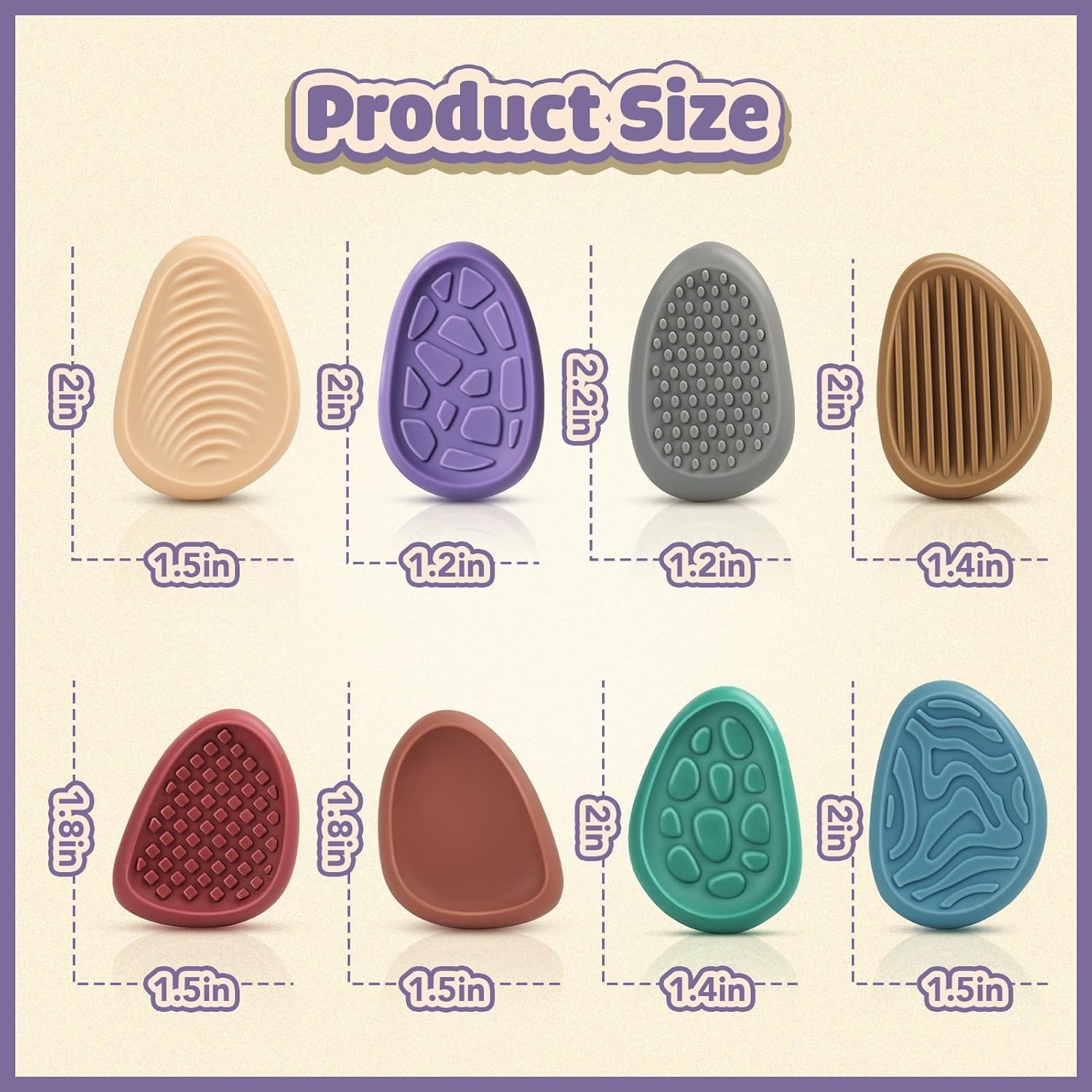Fidget Toys Sensory Stone 8 Pack Texture Worry Stone for Stress Relief