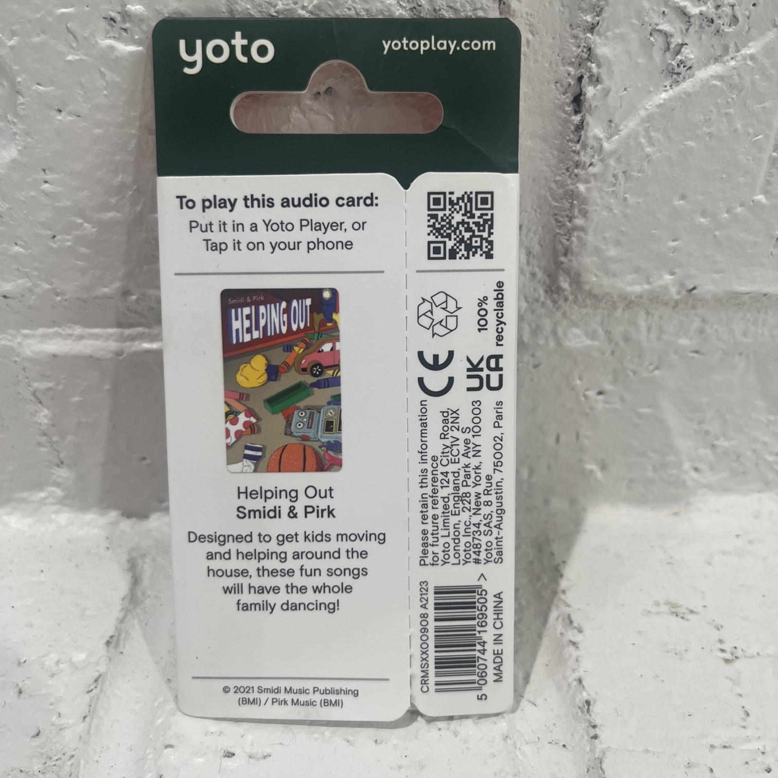 NEW!! Yoto “Helping Out” Audio Card. Designed To Get Kids Helping At Home!