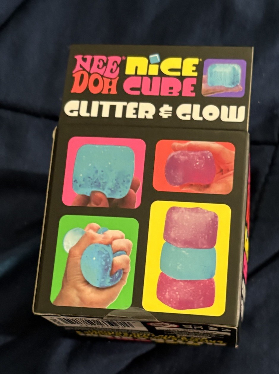 NeeDoh Blue Nice Cube Glitter and Glow Nee Doh Squishy New Never Opened & Sealed