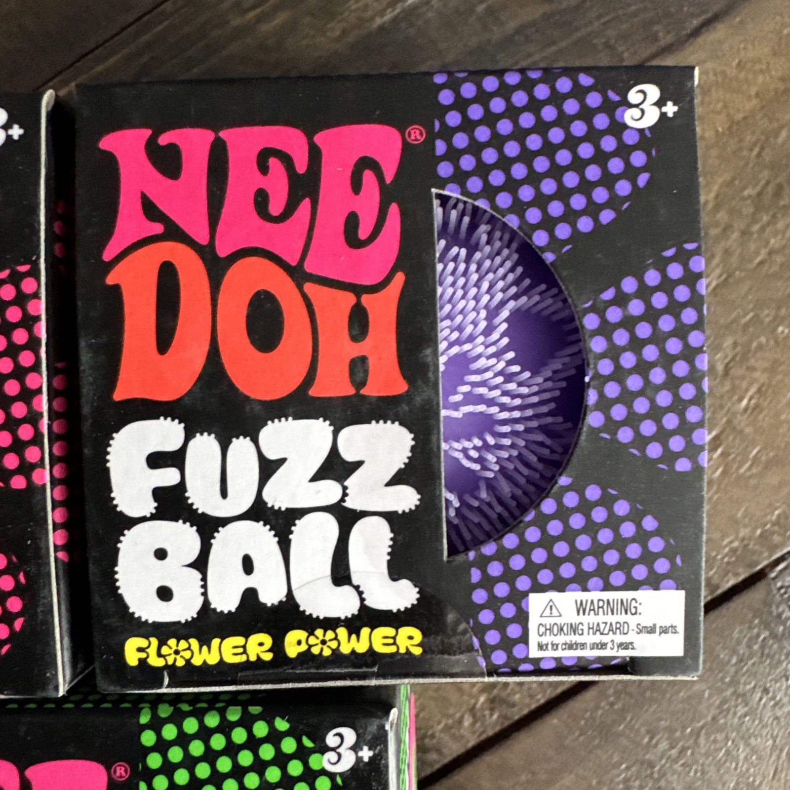 x4 NeeDoh Nee Doh Fuzz Ball Flower Power Squishy Purple Blue Orange Green