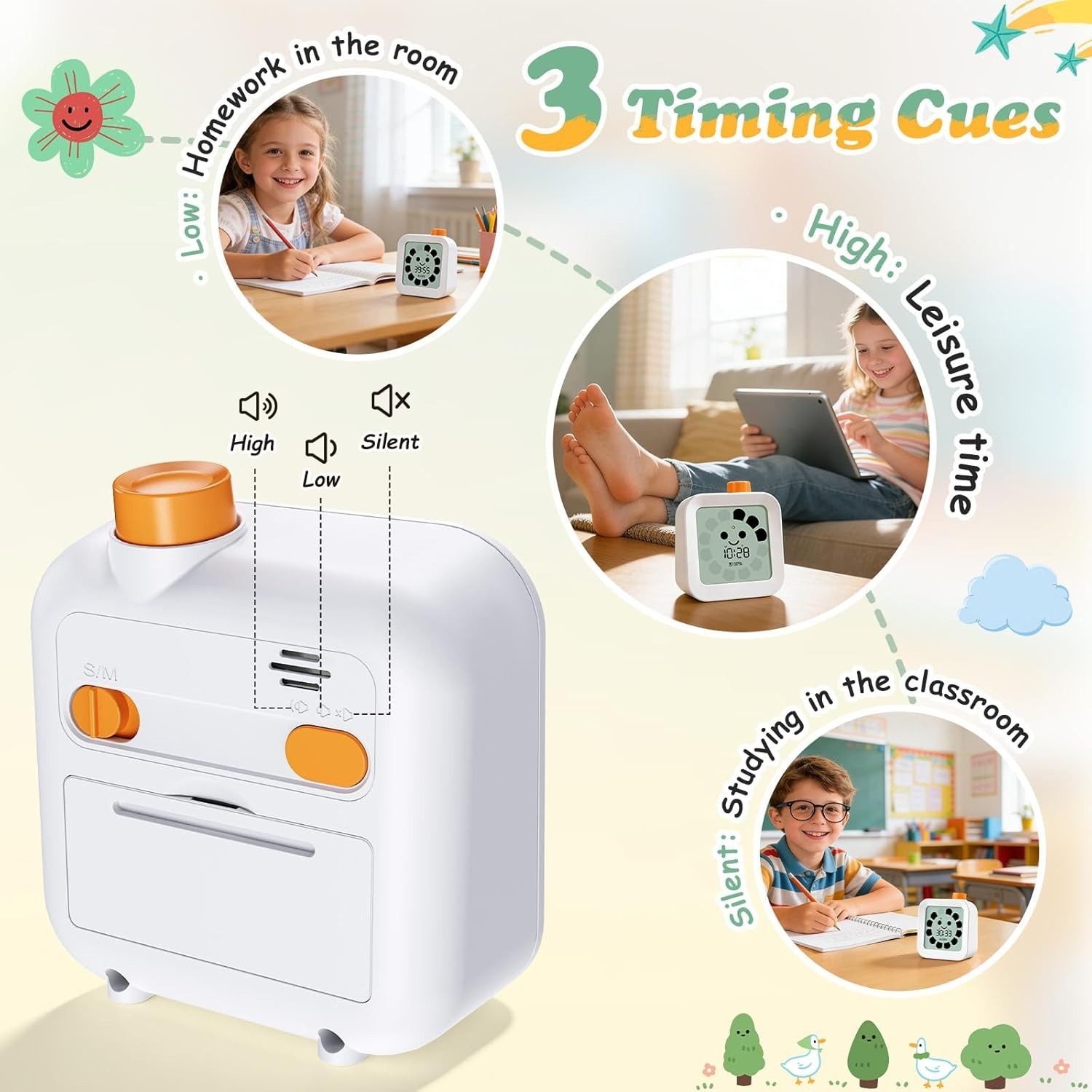 School Supplies for Kids Visual Timer for ADHD & Autism, Digital Countdown Ti…