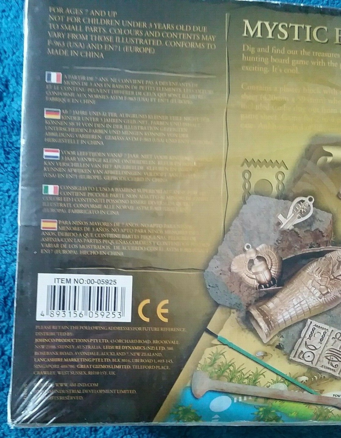 Mystic Egyptian Tomb Dig & Play Board Game Checkers Dice 4M New Sealed Ages 7&Up