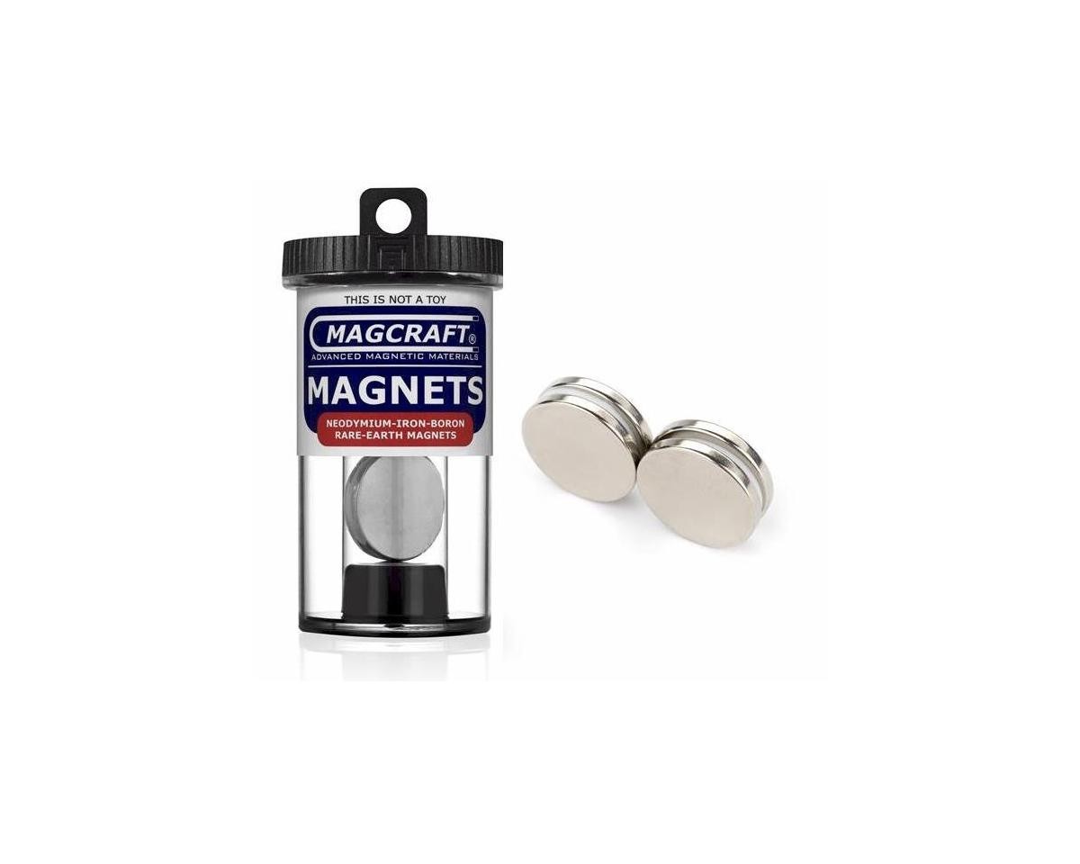 National Imports / Magcraft 1-Inch by 1/8 Inch Rare Earth Disc Magnets, 4-Count