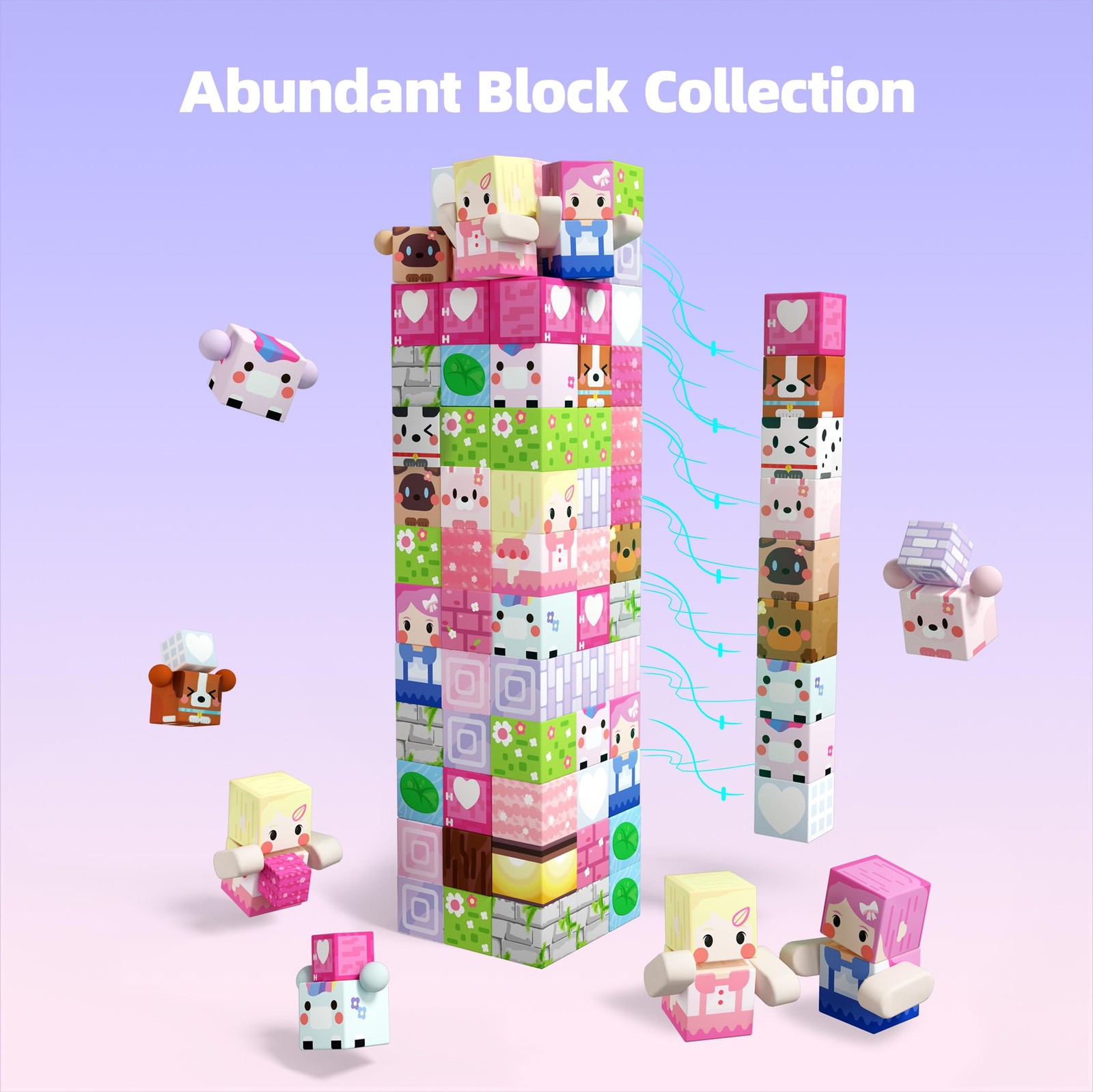 GobiDex Magnetic Blocks Kid Building Toys for 3+ Years 0.8 inch, Multicolor