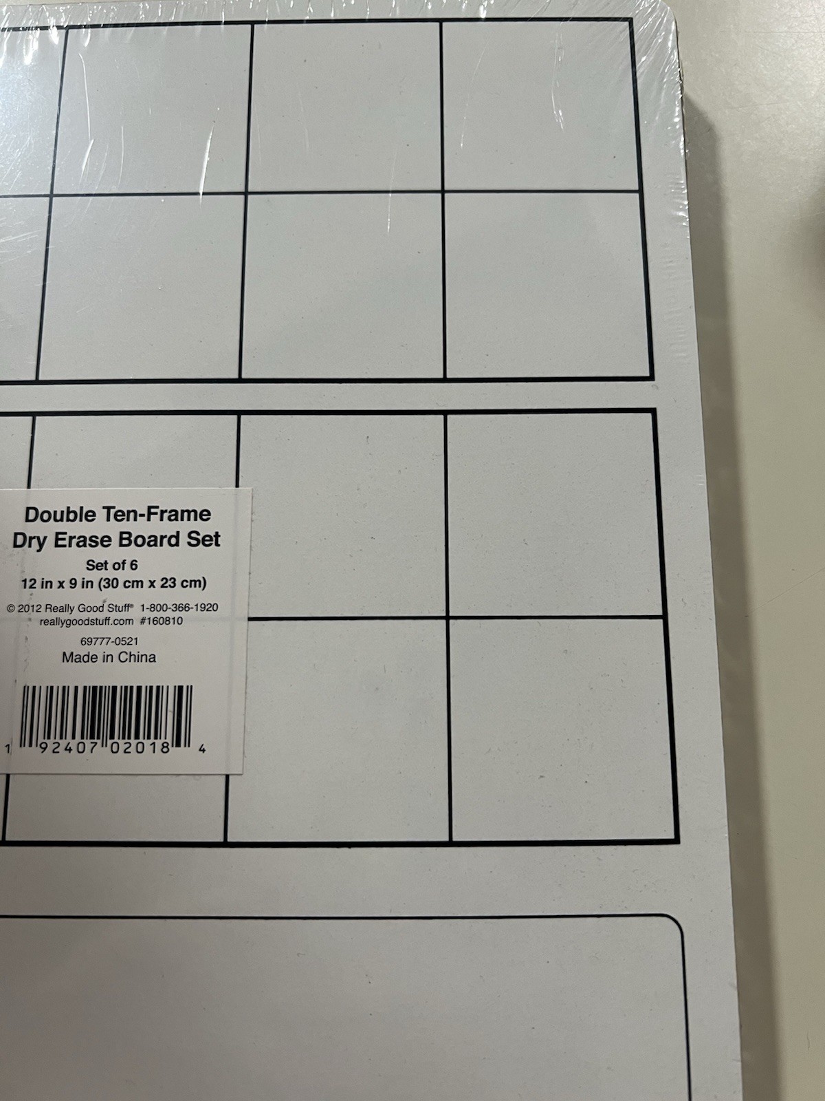 Really Good Stuff Double Ten – Frame Dry Erase Board Set Set of 6 New Math