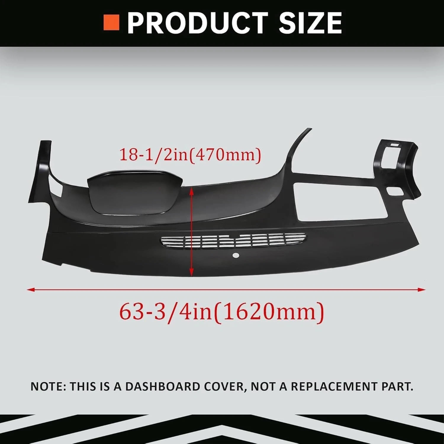 Kojem Black Dash Board Cover Compatible with 2007-2013 Chevy Chevrolet Silverado