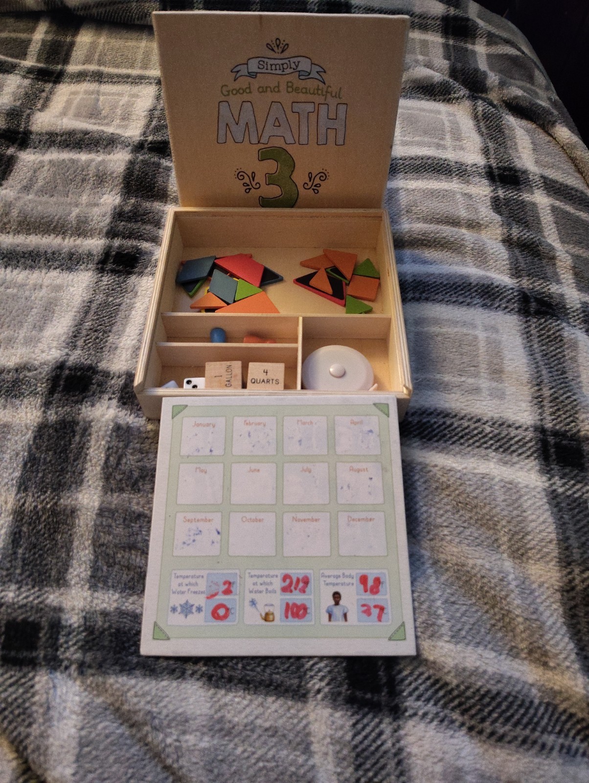 The Good and Beautiful Simply Math 3 Manipulative Wood Box Set Homeschool New