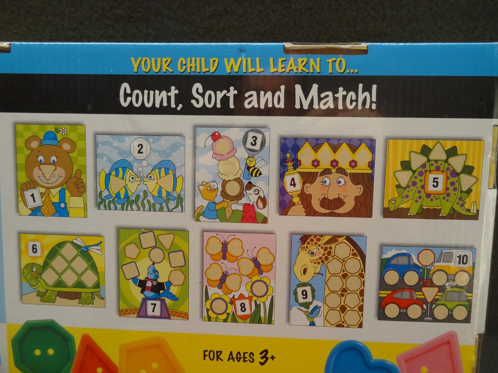 NEW Melissa & Doug Big Button Number Fun Play Set Count Sort Match Games 4319