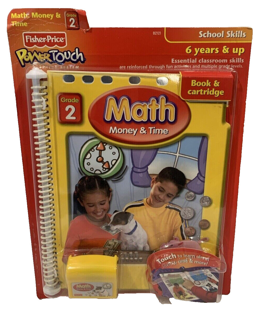 Fisher Price Power Touch – Math – Money & Time – Grade 2 Book and Cartridge New