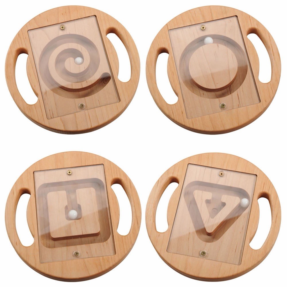 kaplan early learning Wooden Mazes Set Of 4 Puzzles For Critical Thinking Skills