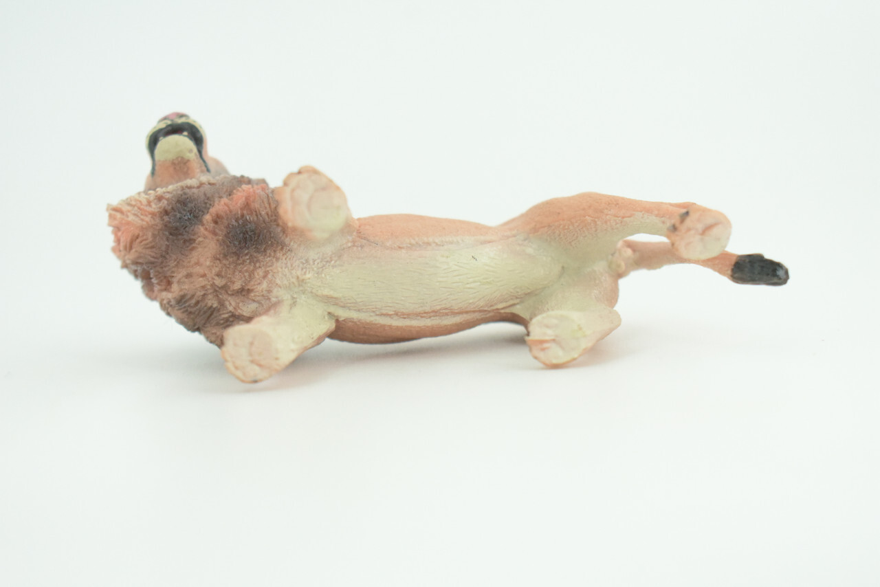 African Male Lion Toy, Realistic Hand Painted Rubber Model 4 Inches CH782 BB182