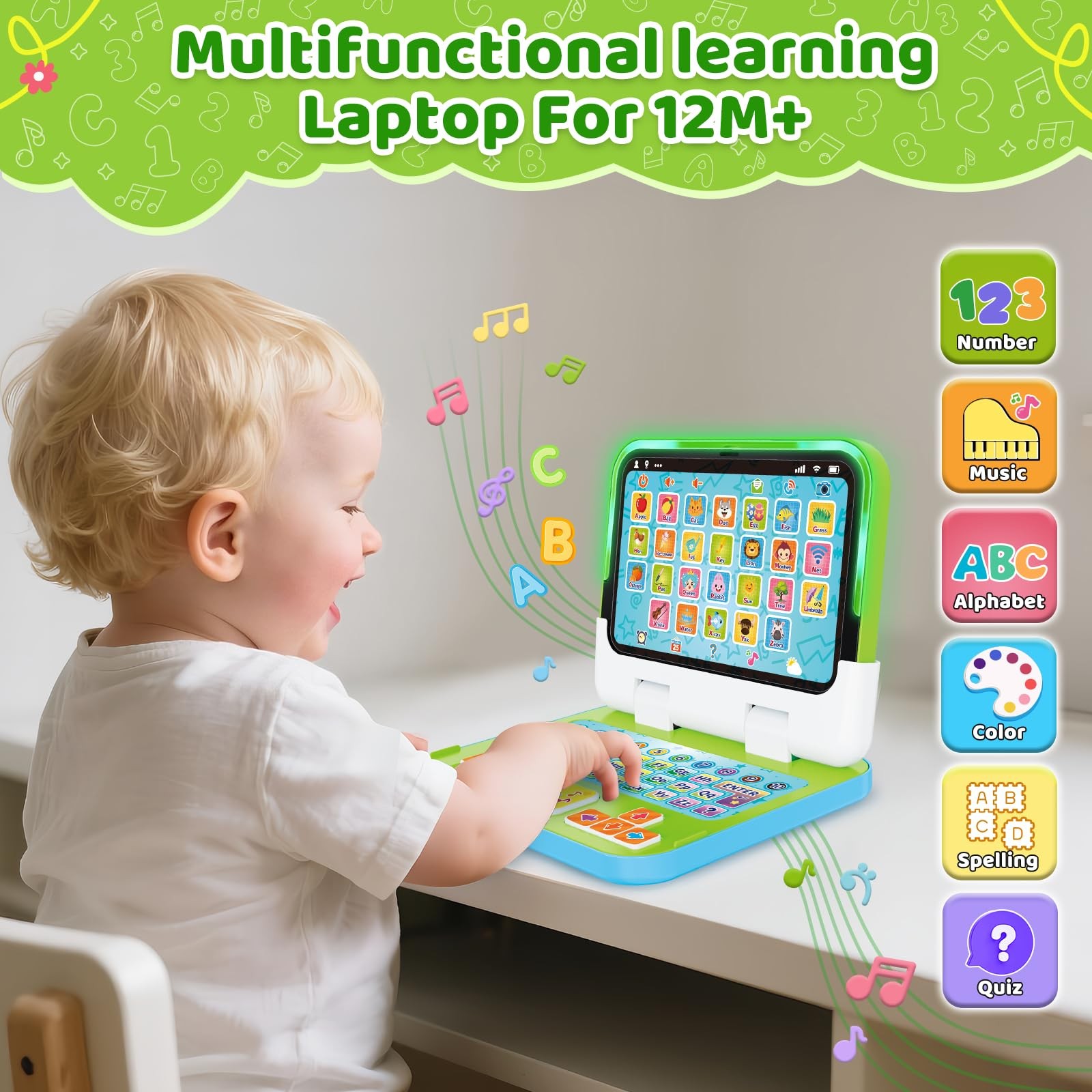 Learning Toy for Kids 1 2 3 Year Old Boys Girls, Learning Laptop for Toddlers…