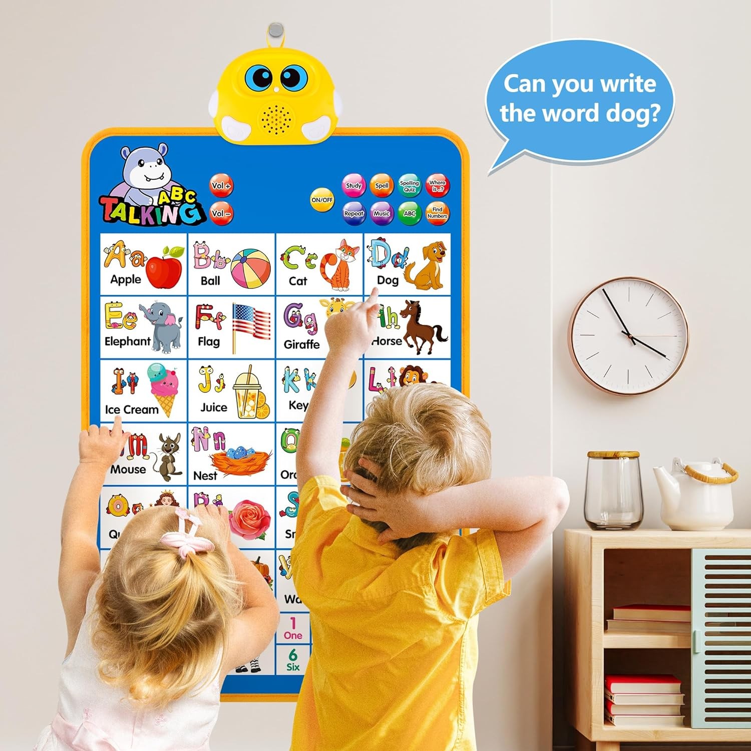 Electronic Alphabet Wall Chart, Talking ABC, 123s, Music Poster, Kids Learning T