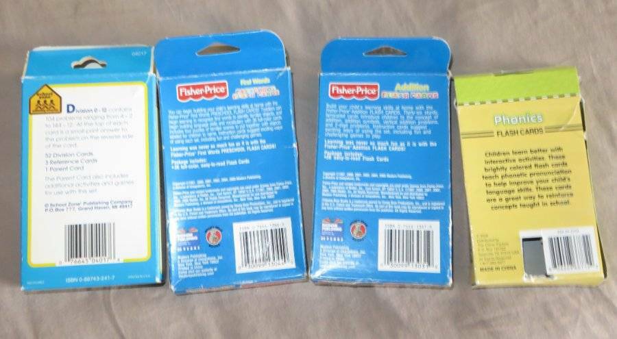Big Mixed LOT Educational FLASH CARDS Addition Phonics 1st Words Division Teach